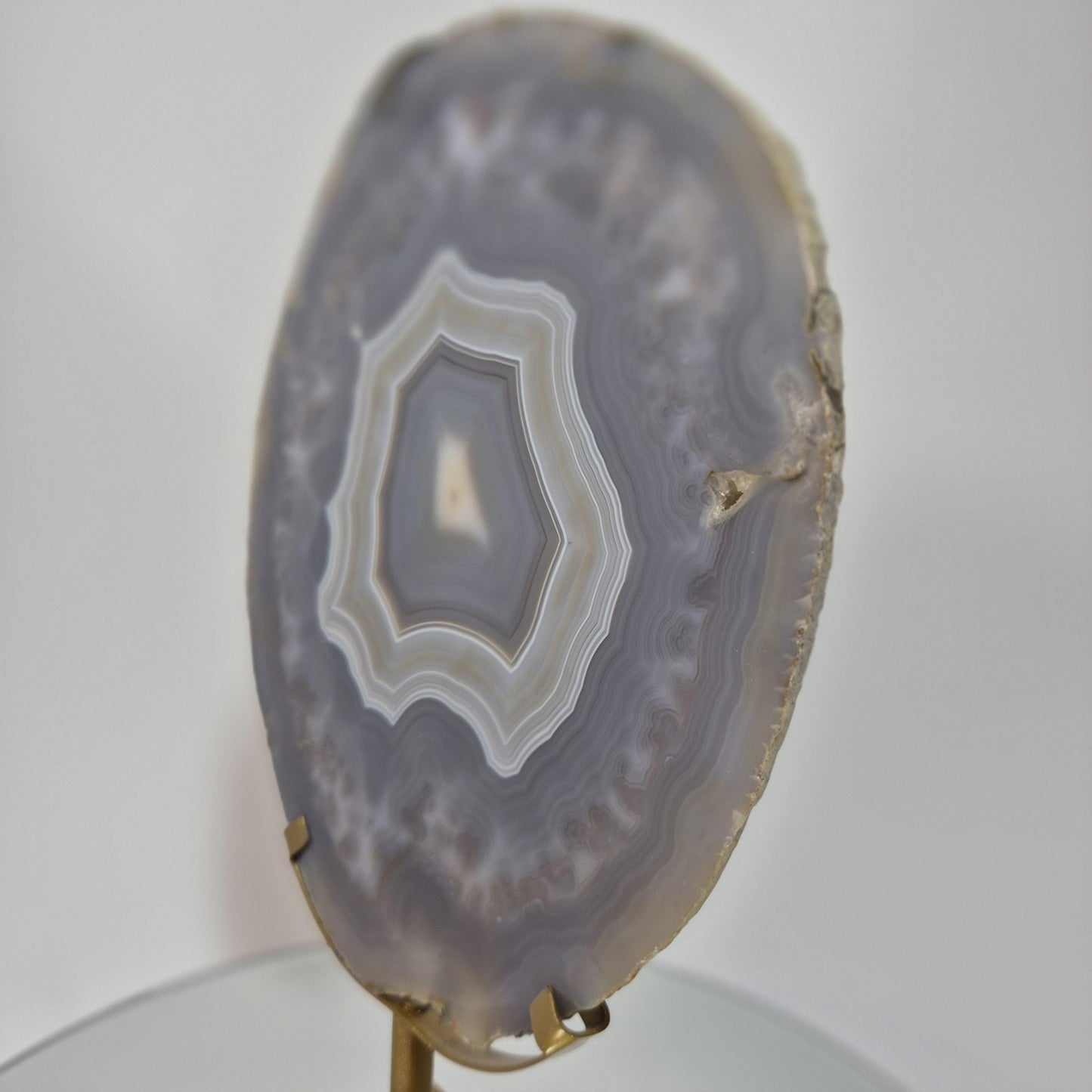 Blue Banded Agate Slice from Brazil - Can be Backlit! Crystal Hoarder