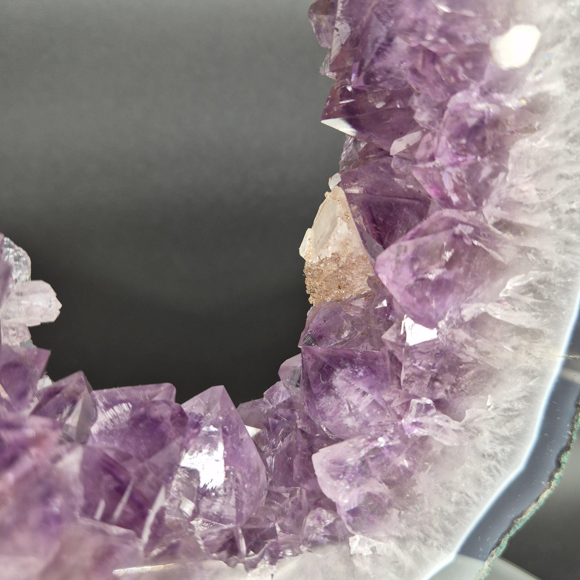 AAA+ Super Rare Amethyst Portal with UV Reactive Calcite Quartz Sugar Hematite Blue Agate Brazil 5.73lbs 10x7x1.5 inches Crystal Hoarder