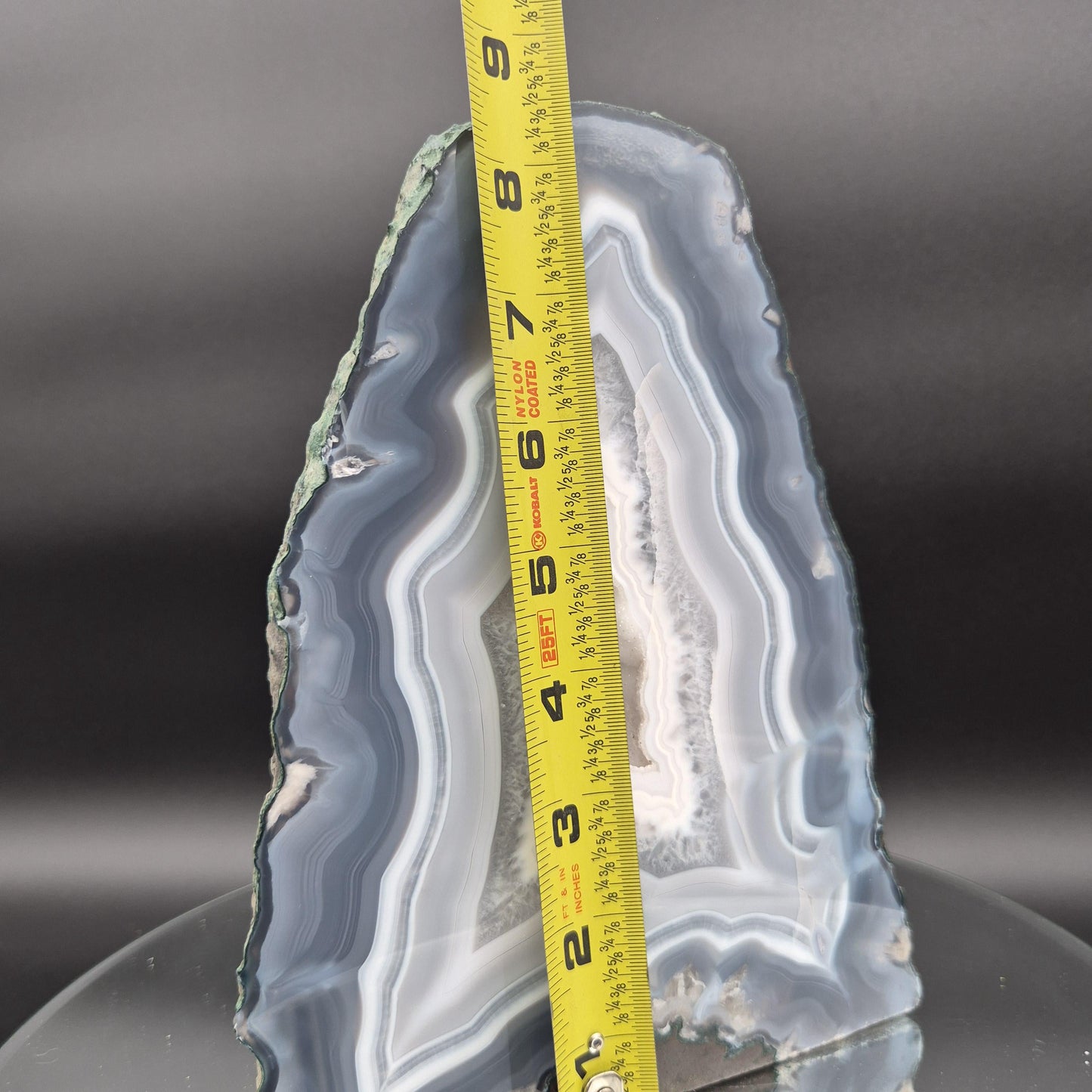 AAA+ Blue Banded Agate Cathedral with Druzy - 8.5 x 6in - 8.61 lbs - Collector Display Crystal Hoarder