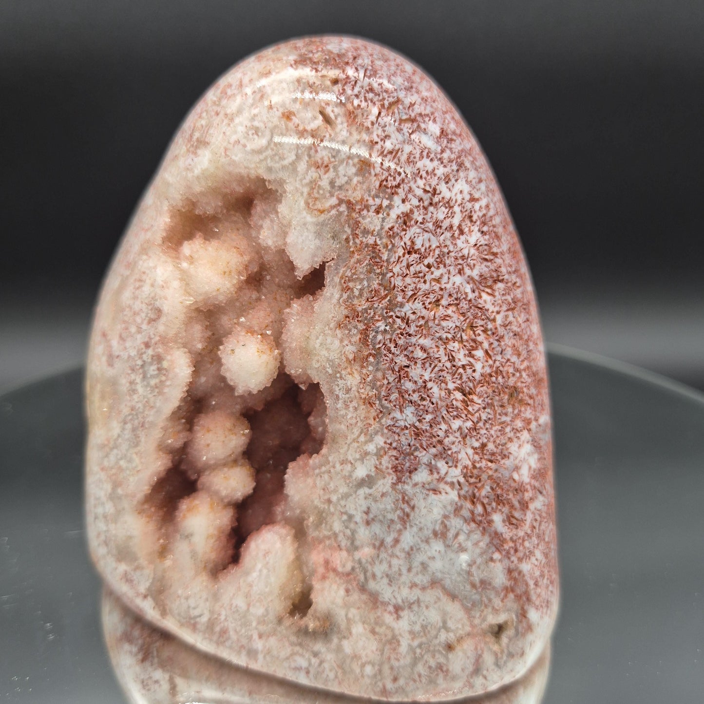 AAA+ Perfect Fully Polished Pink Amethyst Freeform with Rare Bubble Formation - Brazil - 5 x 4in - 3.06 lbs - Collector Display Crystal Hoarder