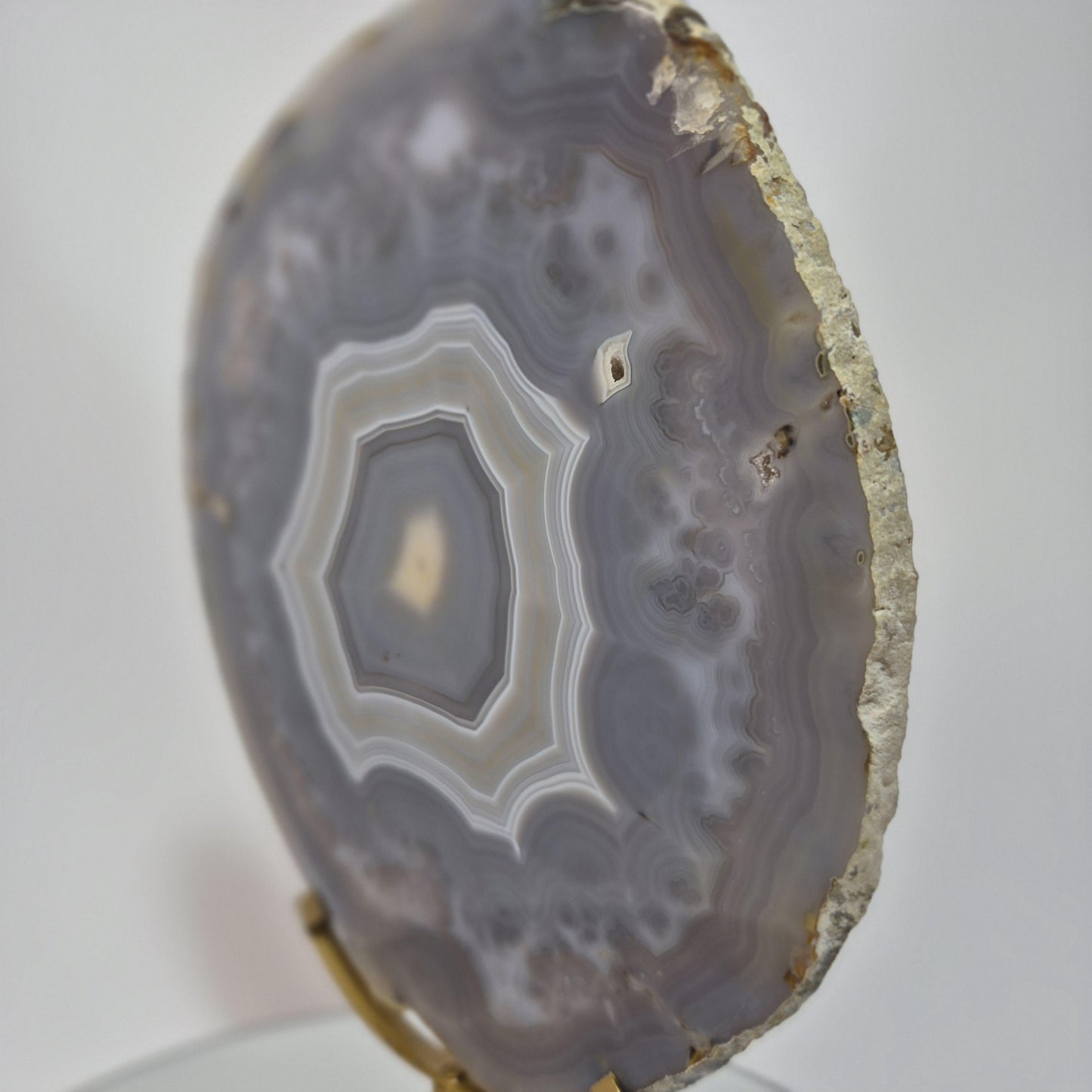 Blue Banded Agate Slice from Brazil - Can be Backlit! Crystal Hoarder