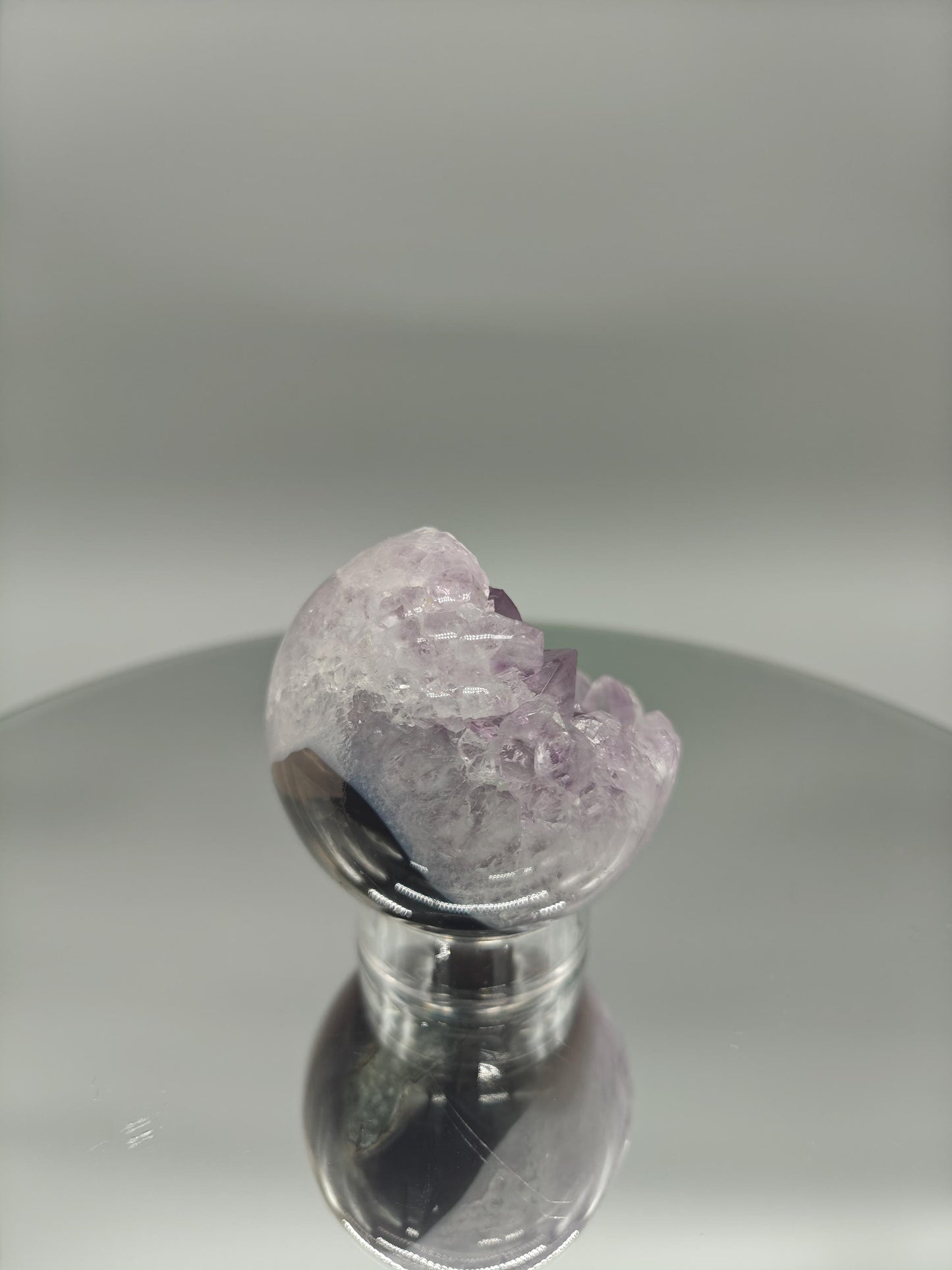 Amethyst Sphere with Agate - Brazil - 3in Diameter - 12.85 oz - Natural Crystal Display Crystal Hoarder