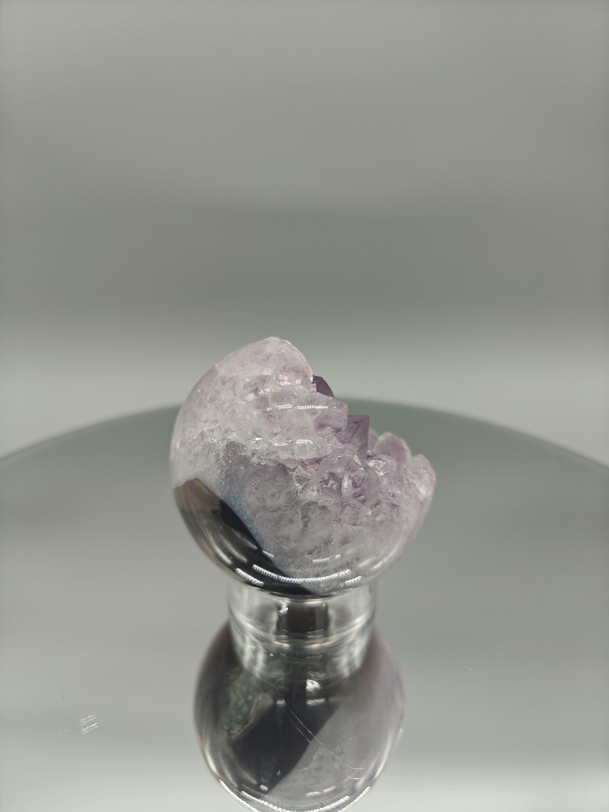 Amethyst Sphere with Agate - Brazil - 3in Diameter - 12.85 oz - Natural Crystal Display Crystal Hoarder