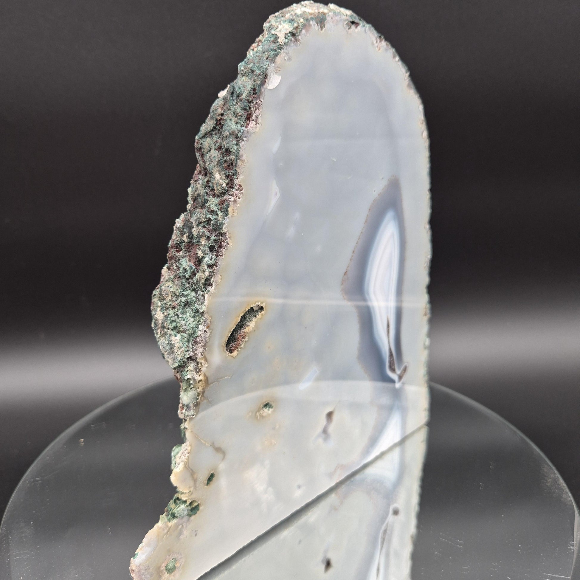 AAA Druzy Amethyst Blue Agate Cut Base UV Reactive Calcite Natural Back Brazil 8.19 lbs Crystal Hoarder