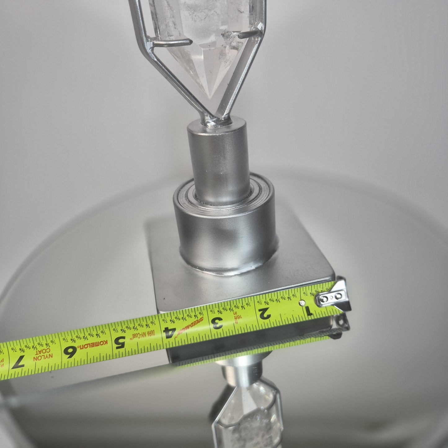 Large Faceted Clear Quartz Double Terminated Crystal on Spin Stand - 4.215 lbs - 16.5in Statement Crystal Display - Collector Specimen Crystal Hoarder