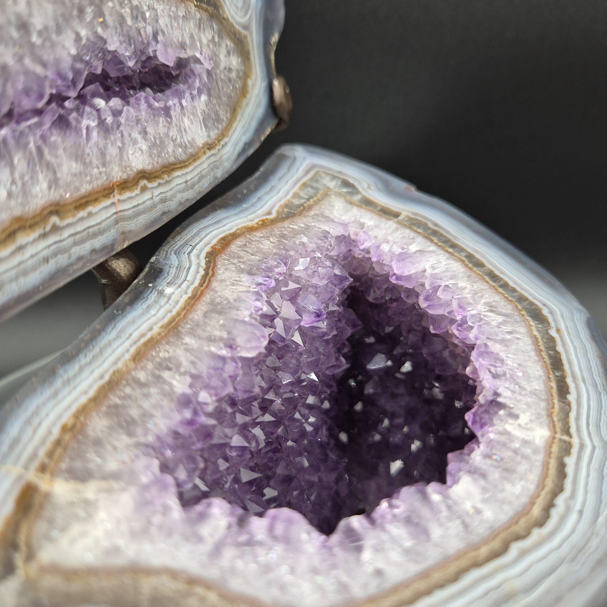 Decorative Amethyst with Blue Banded Agate Jewelry Box Uruguay 9.09 lb 8x7.5x6 Crystal Display Geode Crystal Hoarder
