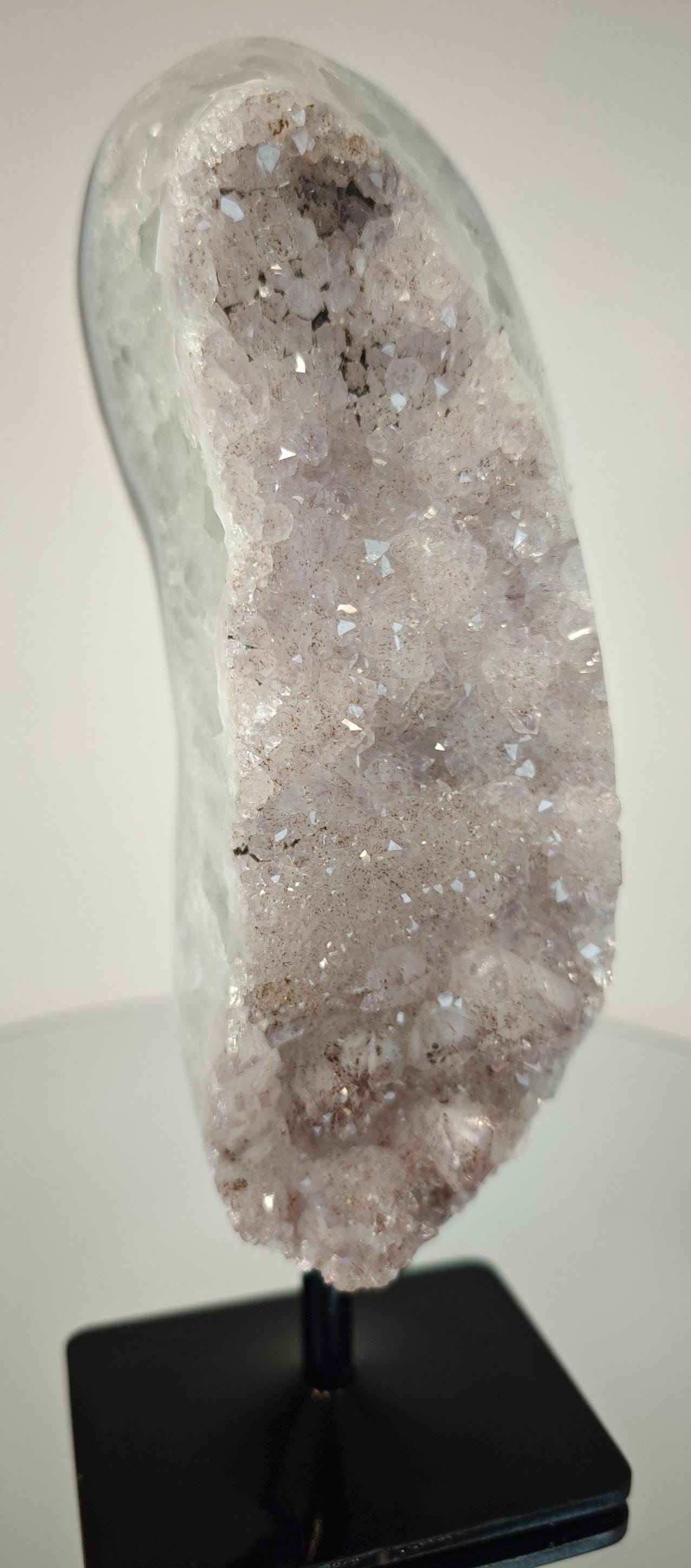 Druzy Lavender Amethyst with Blue Banded Agate and Stalactite - Brazil Crystal Hoarder