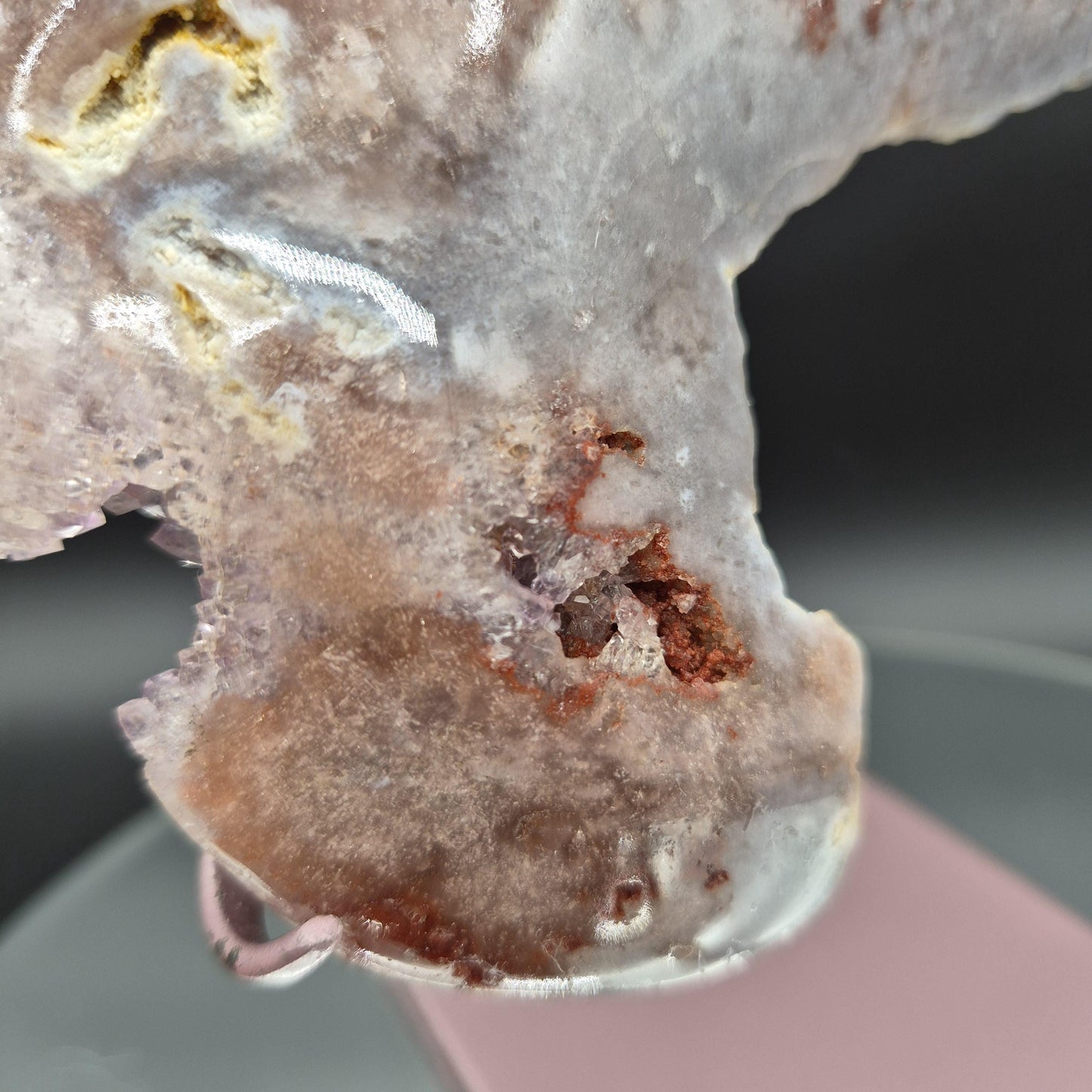 Druzy Pink Amethyst Free Form on Stand - 2.52 lbs, 12 x 6.5in Crystal Hoarder
