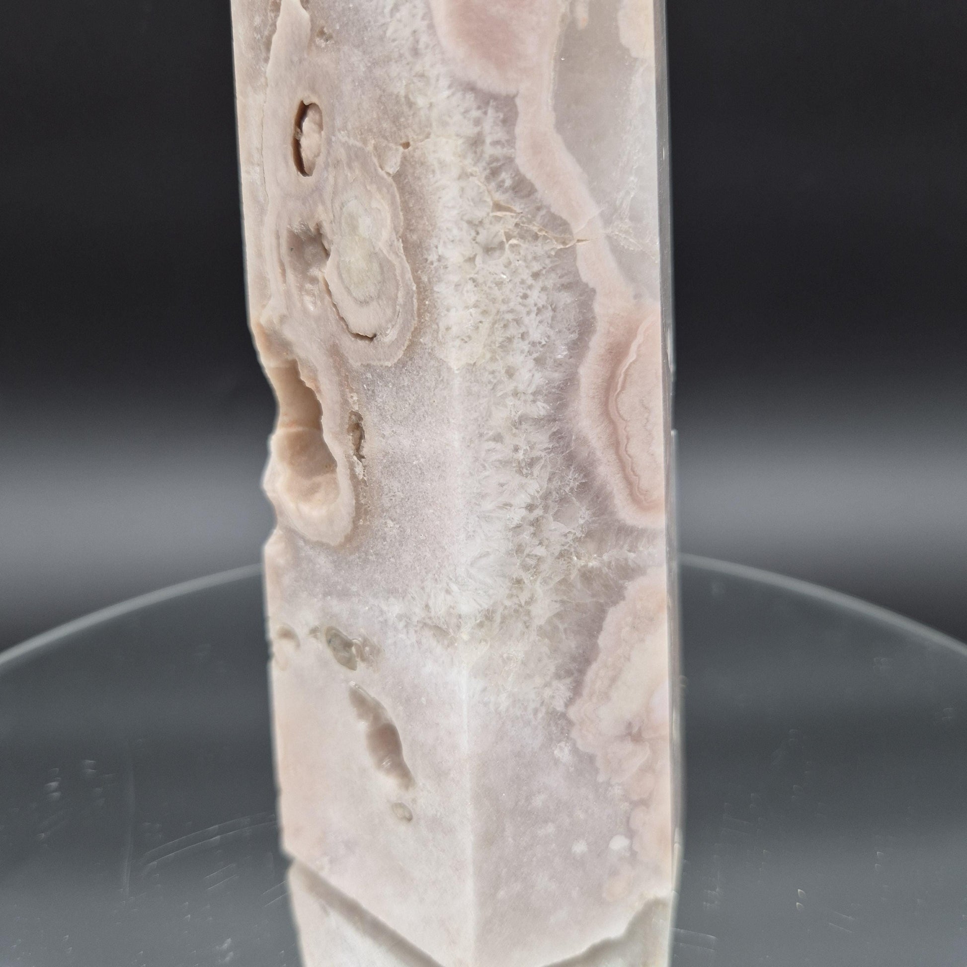 Pink Amethyst Flower Druzy Tower – 2.89 lb Polished Crystal Point – 9.5"x3"x2" Crystal Hoarder