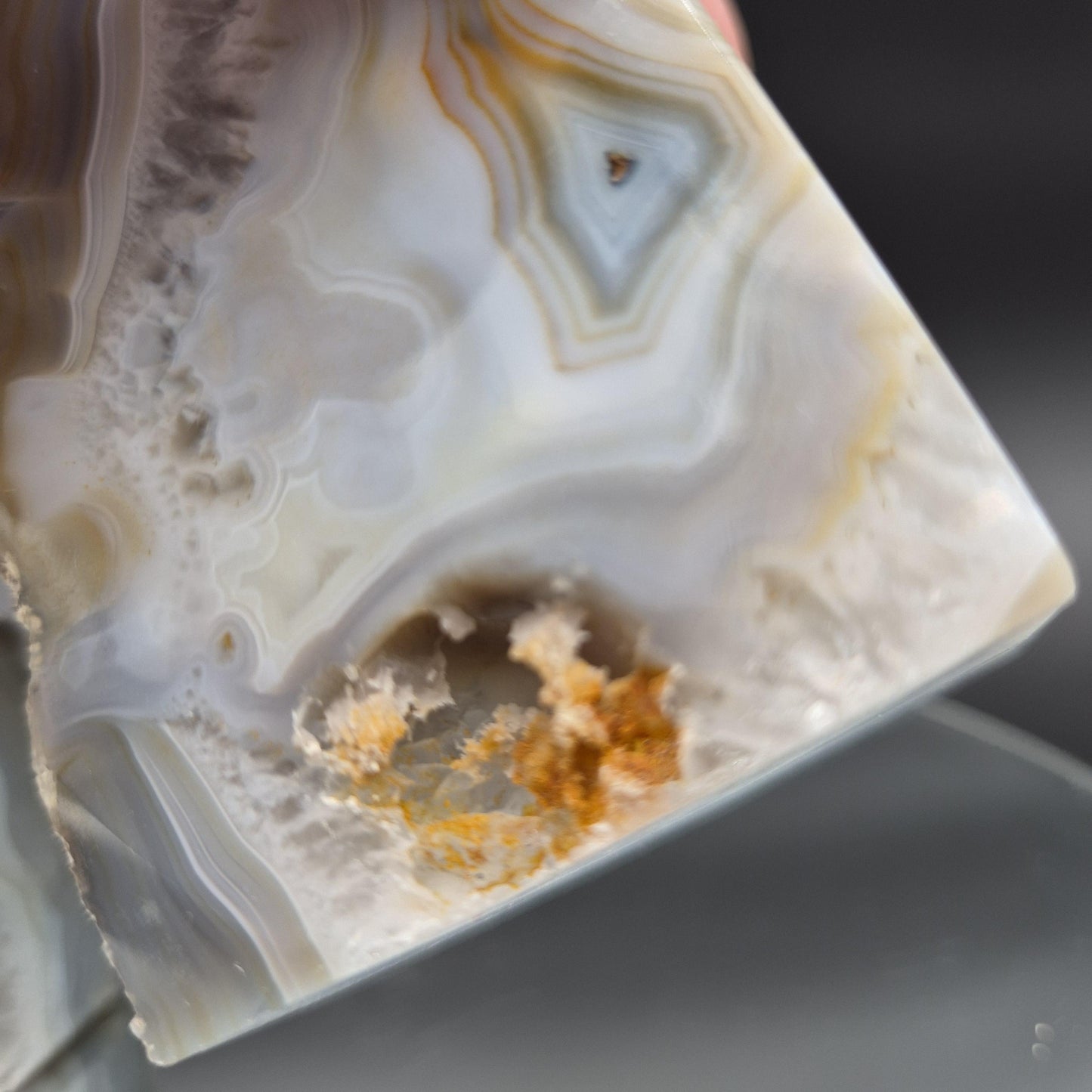 Two in One 2 Sided Blue Banded Agate Bookends from Brazil 1.44 lbs Crystal Hoarder