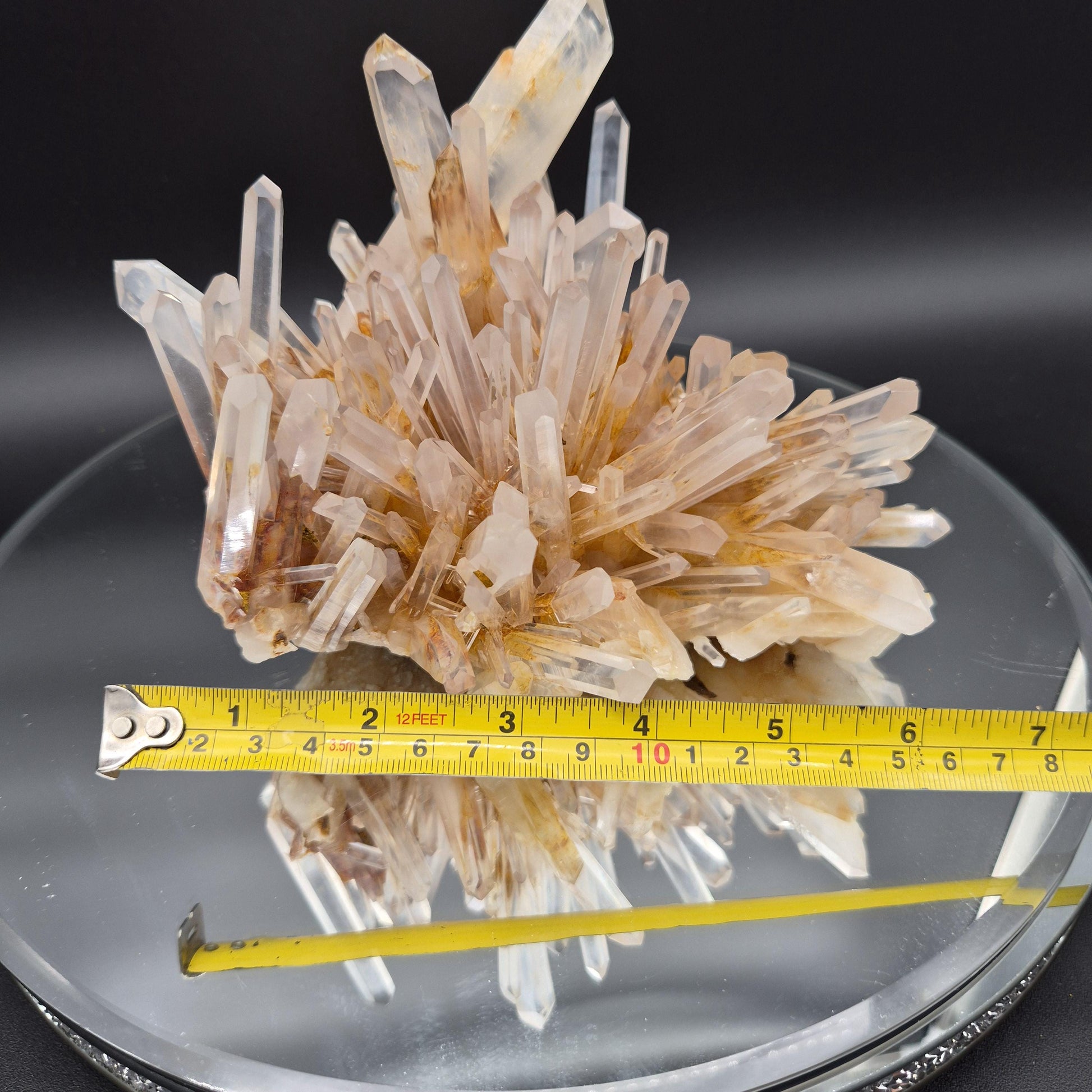 Museum Quality Golden Healer Blue Smoke Starburst Dow Lemurian Quartz Cluster 7x5.5x5 3.64 lbs Colombia Crystal Hoarder