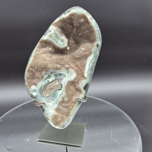 AAA+ Druzy with Green Stalactites and Calcite Ball Uruguay 2.89 lbs Crystal Hoarder