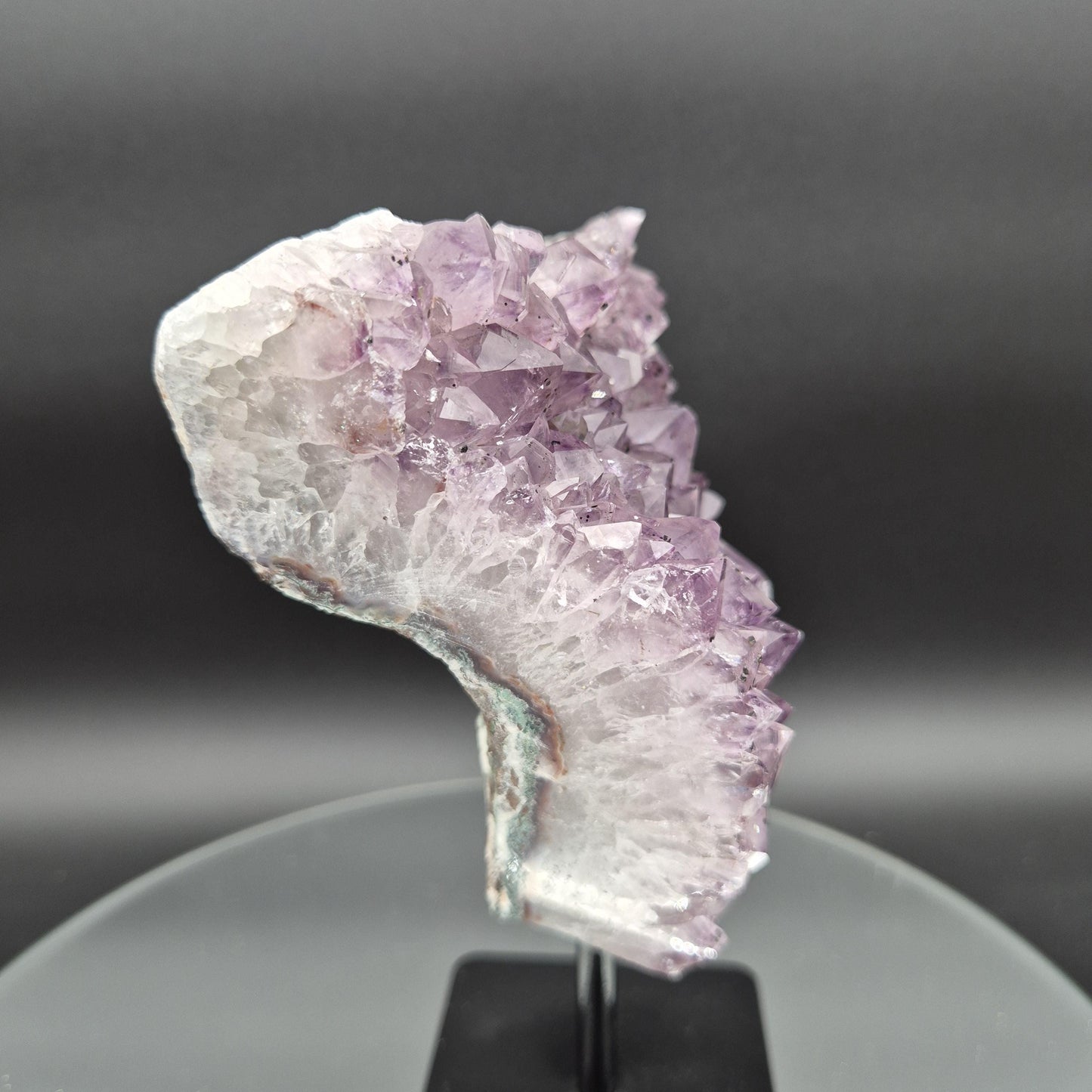 Amethyst on Stand with Hematite Brazil Crystal Specimen 3.42 lb 8x5.5x2.5 Display Piece Crystal Hoarder