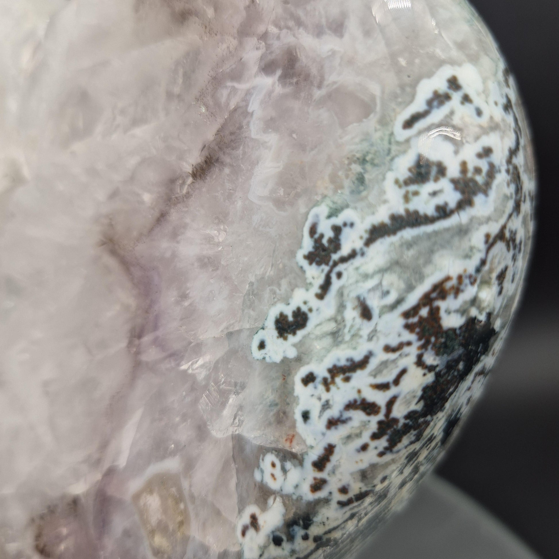 AAA+ Rare Amethyst Quartz Jasper Heart with Hematite Rutile 8x7.5x1 4.86 lbs Brazil Crystal Hoarder