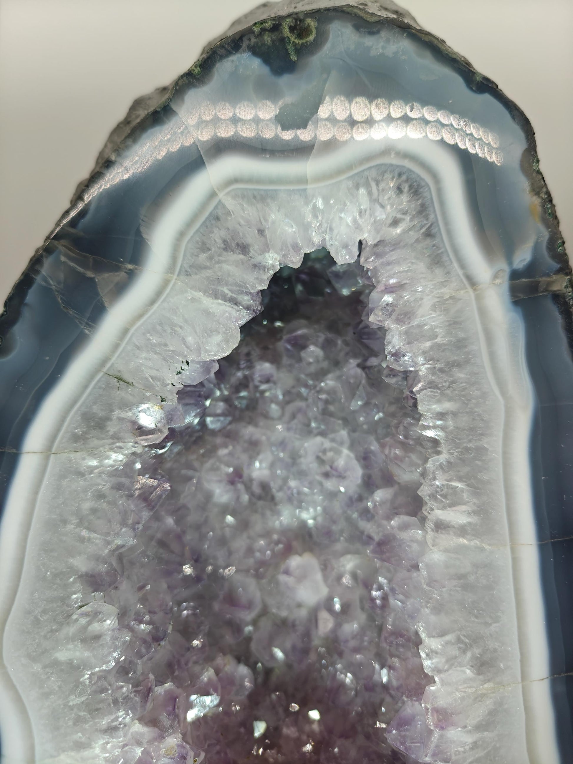 Large Amethyst Cathedral Cave - 25.15 lbs Brazilian Amethyst with UV Reactive Calcite | Statement Crystal Display Crystal Hoarder
