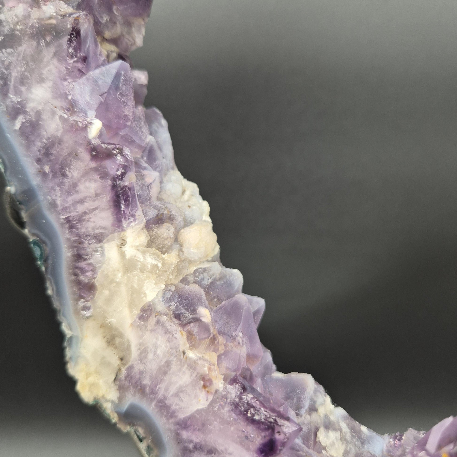 AAA+ Amethyst Half Portal with Sugar Amethyst UV Reactive Calcite Brazil 4.7 lbs 17x8x1.5 Statement Crystal Crystal Hoarder