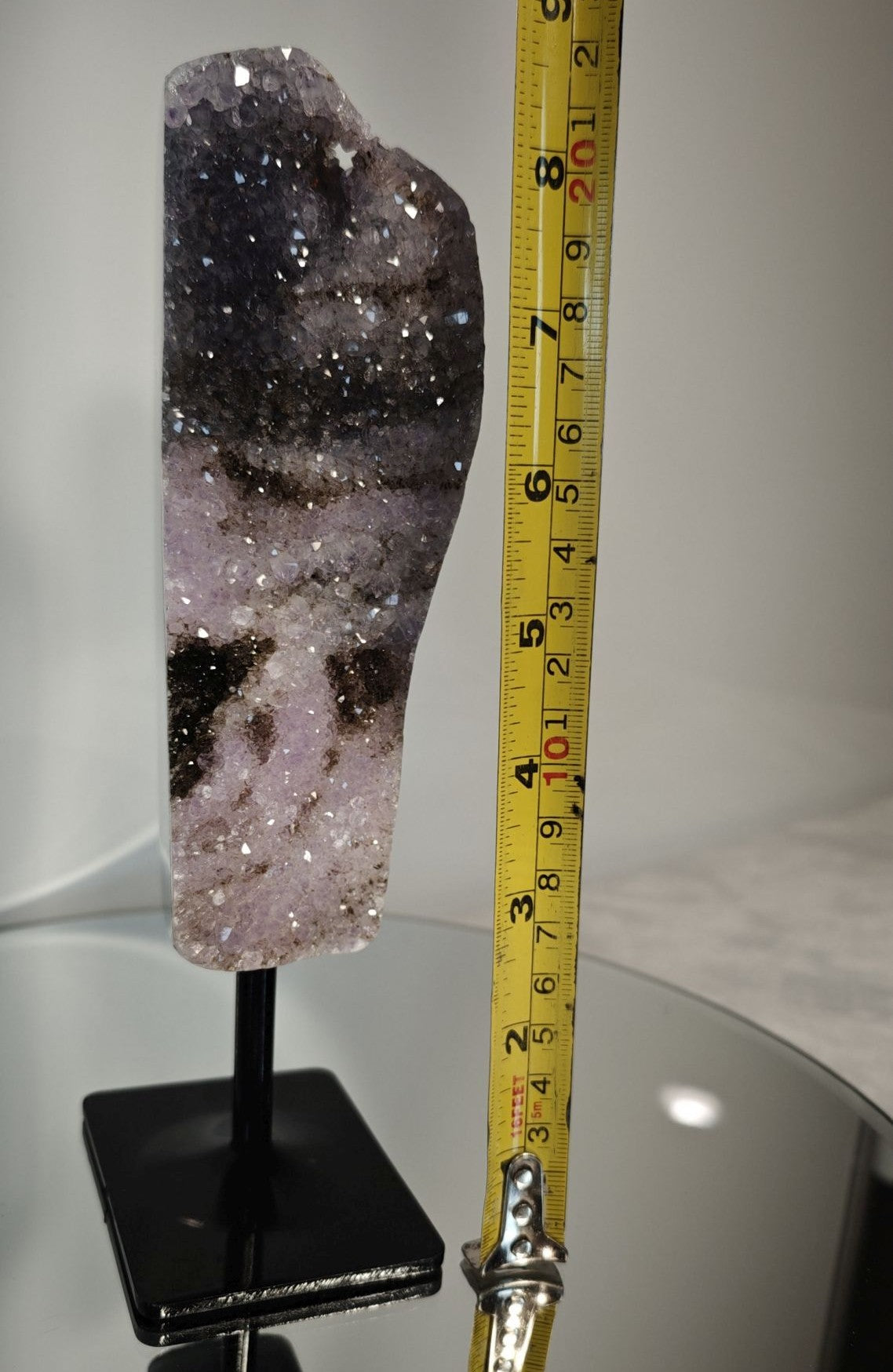 Rare Brazilian Amethyst Druzy with Black Hematite & Blue Banded Agate Crystal Hoarder