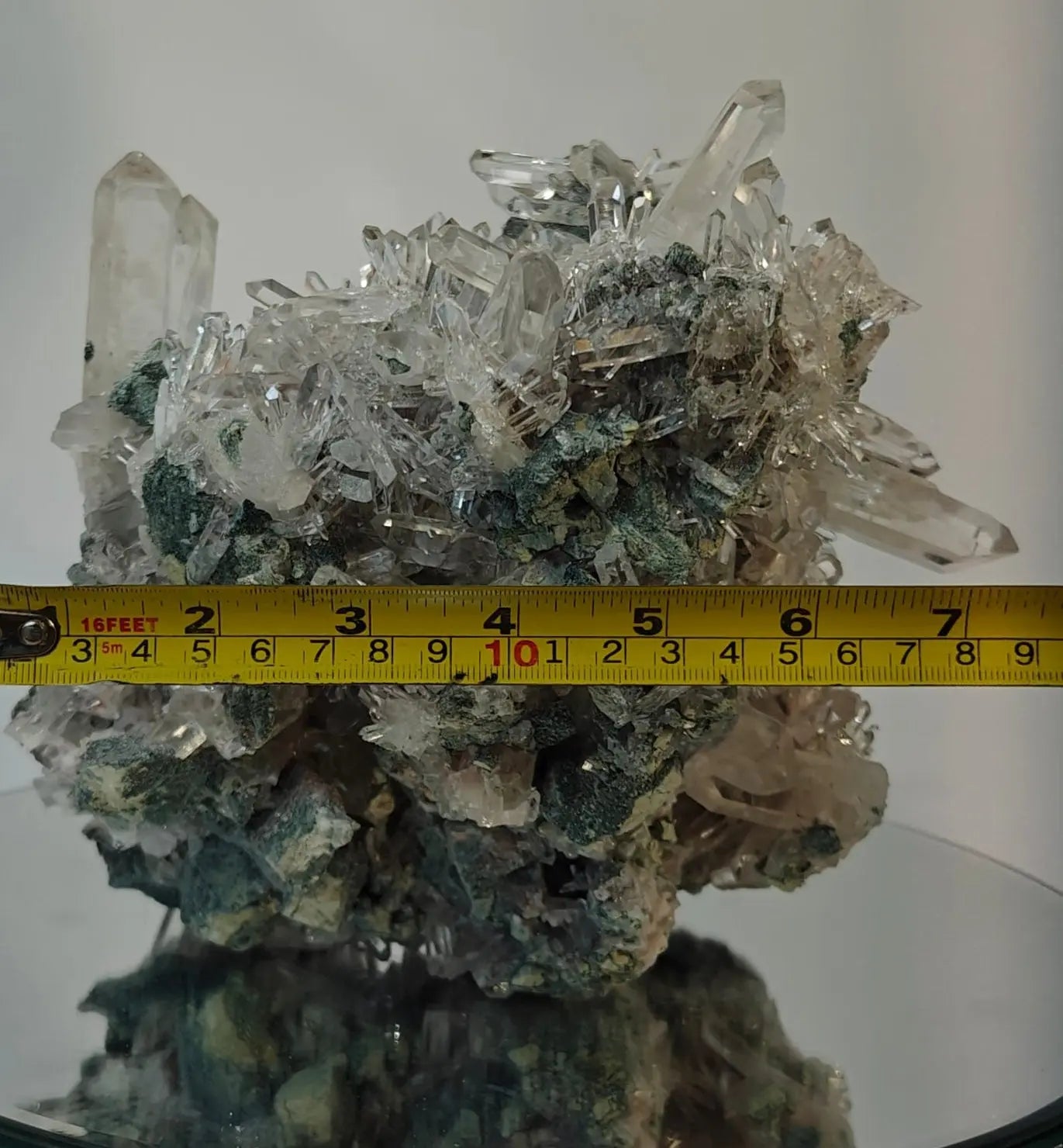 Crystalline Pink Lemurian Quartz with Chlorite and Fuchsite - Amazing Show Piece Crystal Hoarder