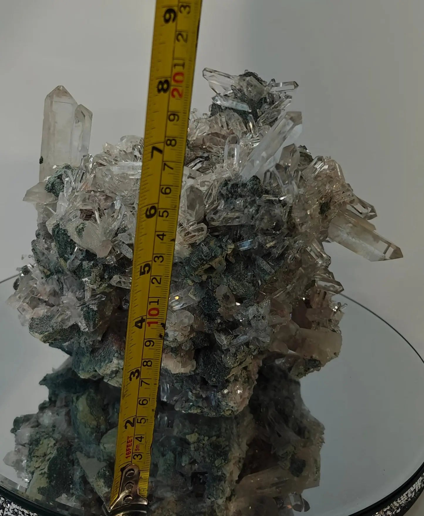 Crystalline Pink Lemurian Quartz with Chlorite and Fuchsite - Amazing Show Piece Crystal Hoarder