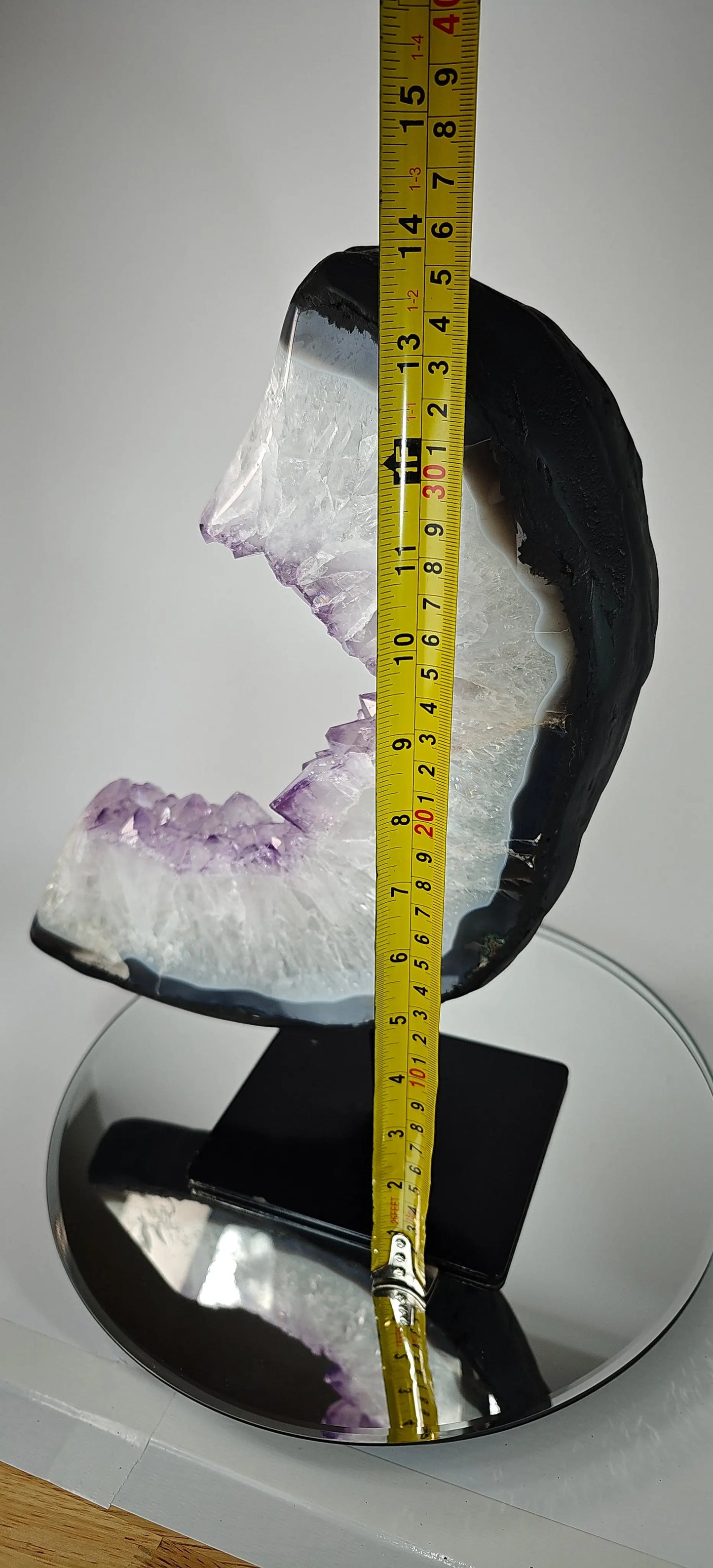 Beautiful Amethyst Half Moon on Stand - Product of Brazil Crystal Hoarder