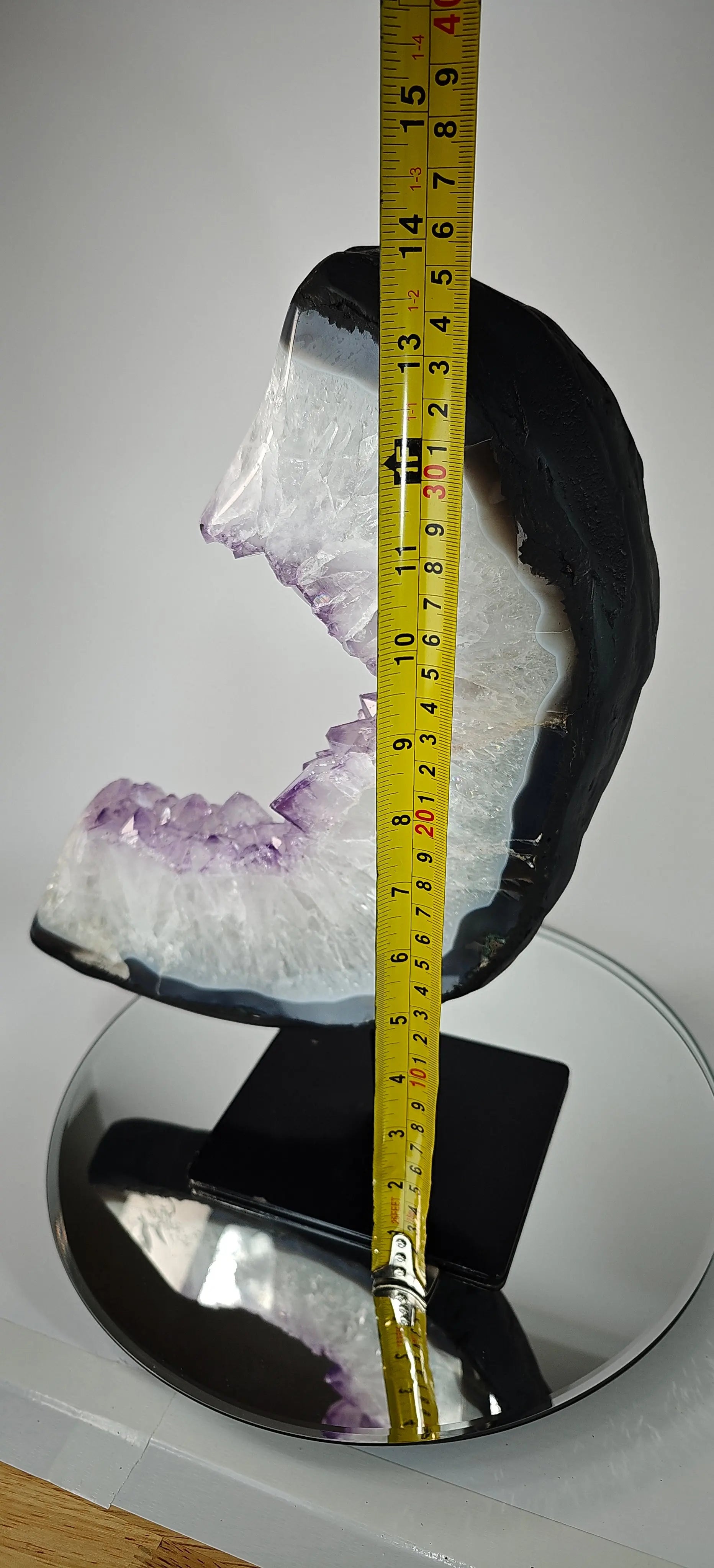 Beautiful Amethyst Half Moon on Stand - Product of Brazil Crystal Hoarder