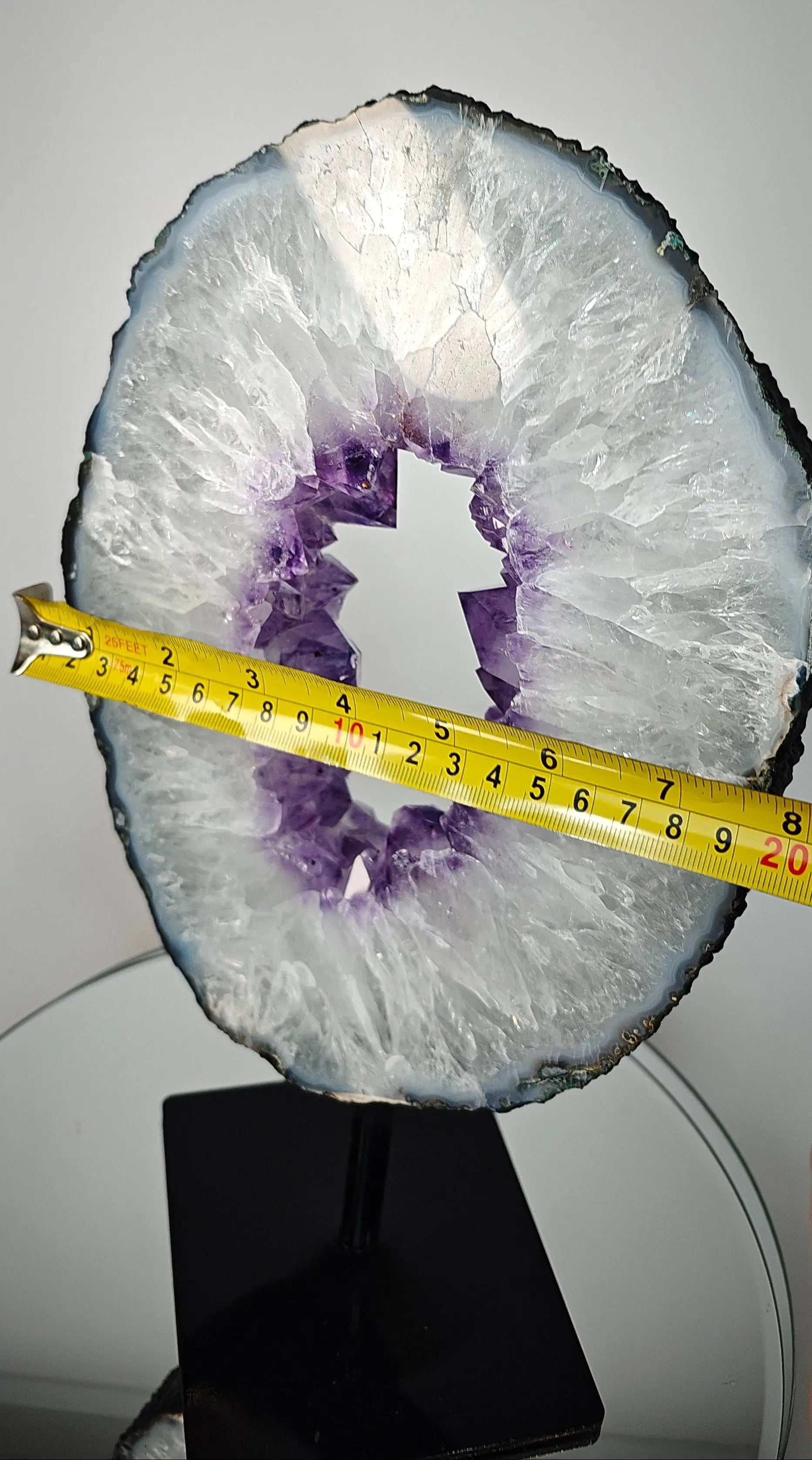 Amethyst Portal with Calcite and Stalactite Eye - Product of Brazil Crystal Hoarder