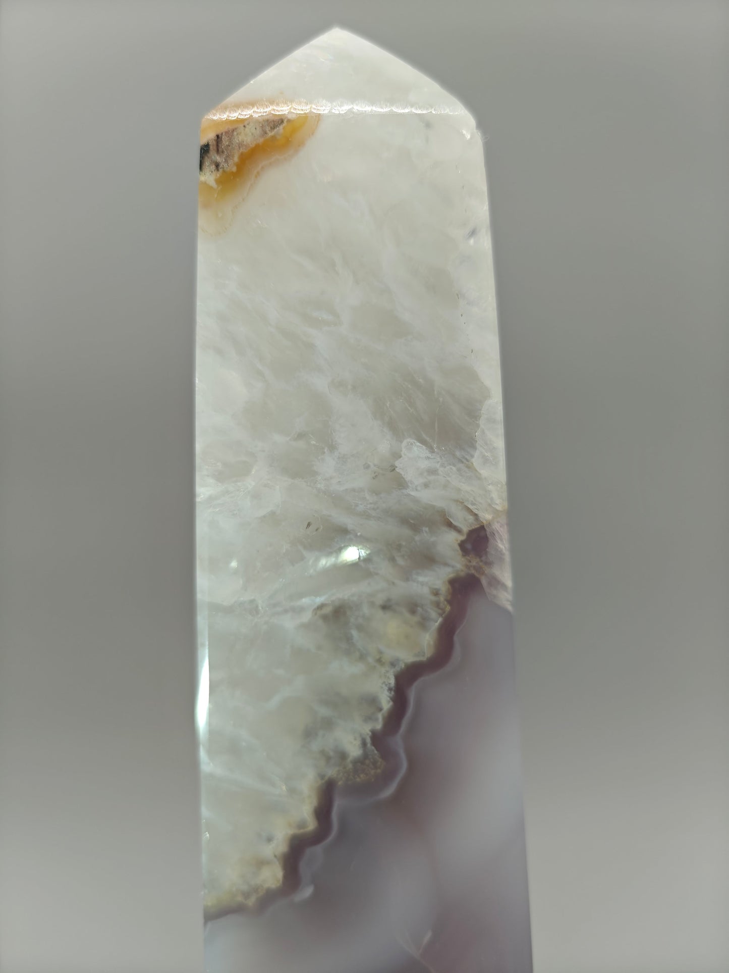 One-of-a-Kind Druzy Agate Tower - Floating Cutout Formation | Natural Crystal Point | 2.34 lbs | Optional Lighted Display Base Crystal Hoarder