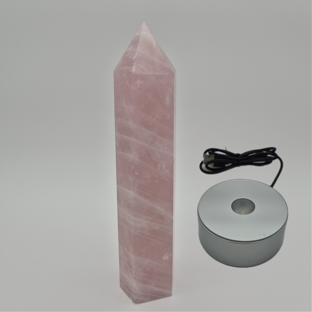 Rose Quartz Tower - 2.67 lb | 9.5in Tall | Display-Ready Beauty Crystal Hoarder