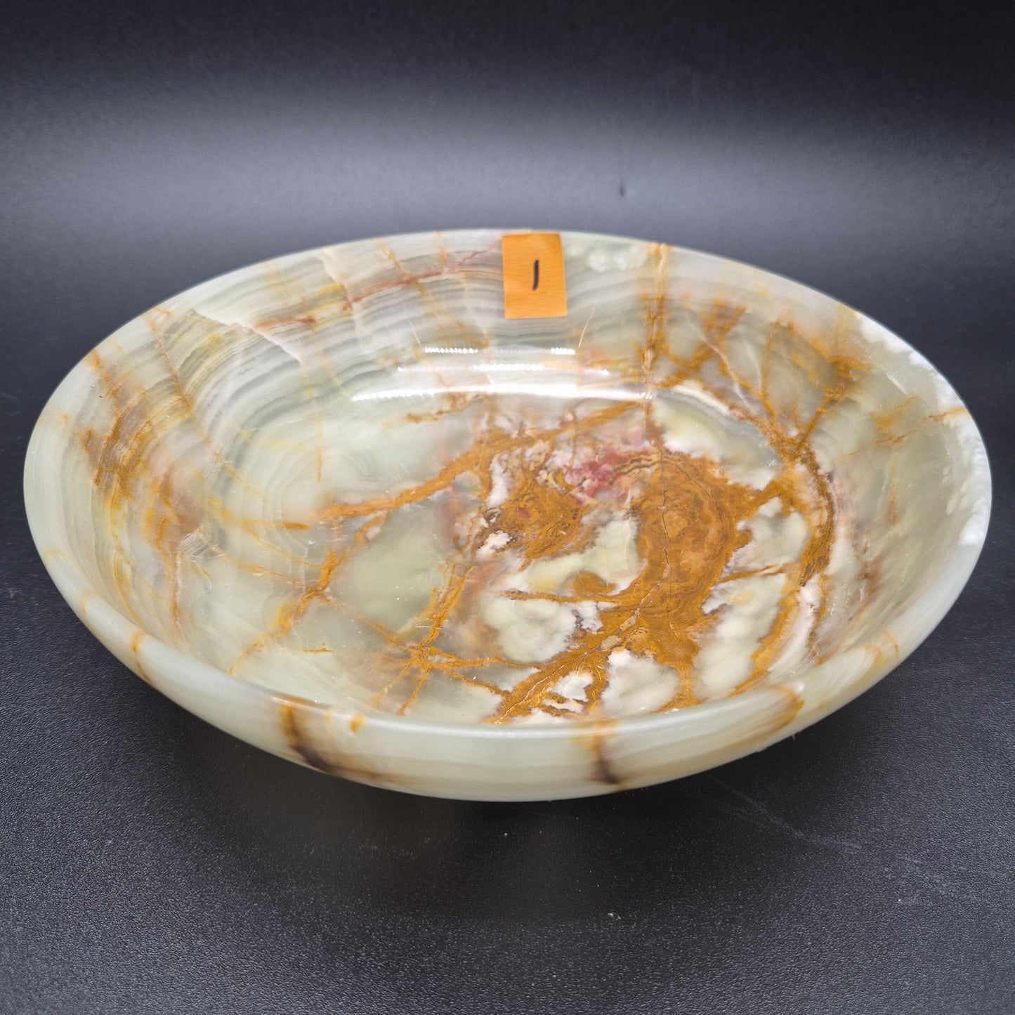8 inch Polished Green Onyx Bowl | Natural Stone Crystal Dish | 2.5 inch Tall | 1.5 lbs | Choose 1 of 4