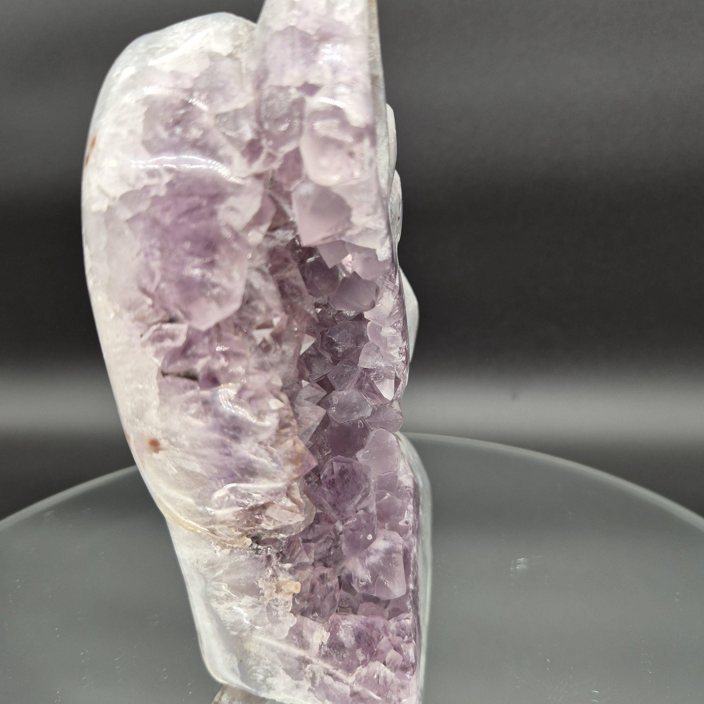 AAA+ Hand Carved Amethyst Horse - Brazilian Amethyst Sculpture - 3.77 lbs, 7 x 5in - Natural Crystal Carving Crystal Hoarder