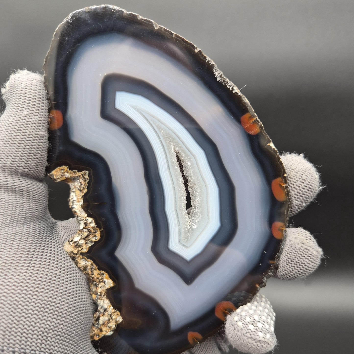 AAA Translucent Agate Slices with Druzy - Set of 3 | 5in x 3in Natural Crystal Decor | 0.73 lbs Crystal Hoarder