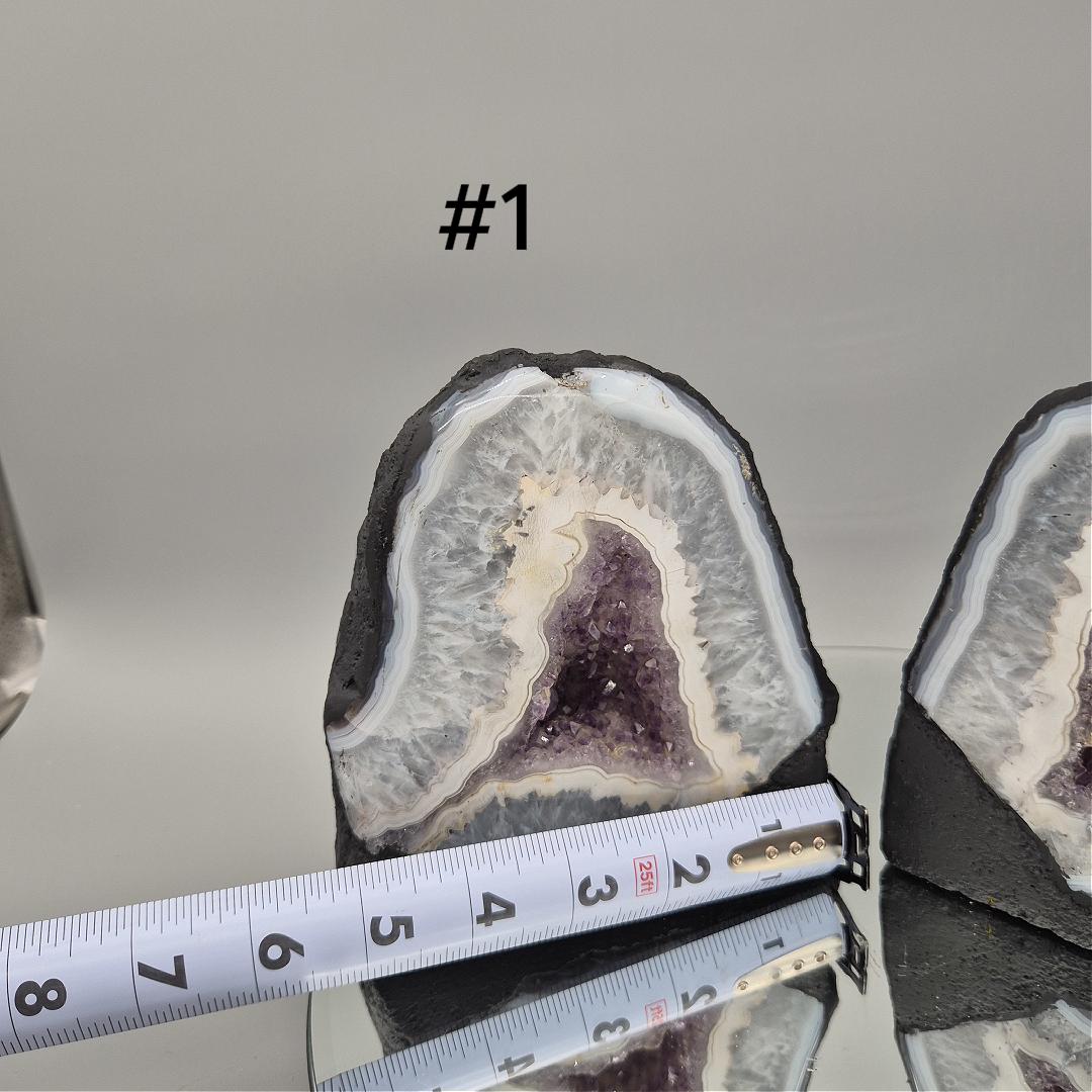 Rare Druzy Amethyst with Blue Banded Agate Cathedral - Brazil | Choose Your Crystal Crystal Hoarder
