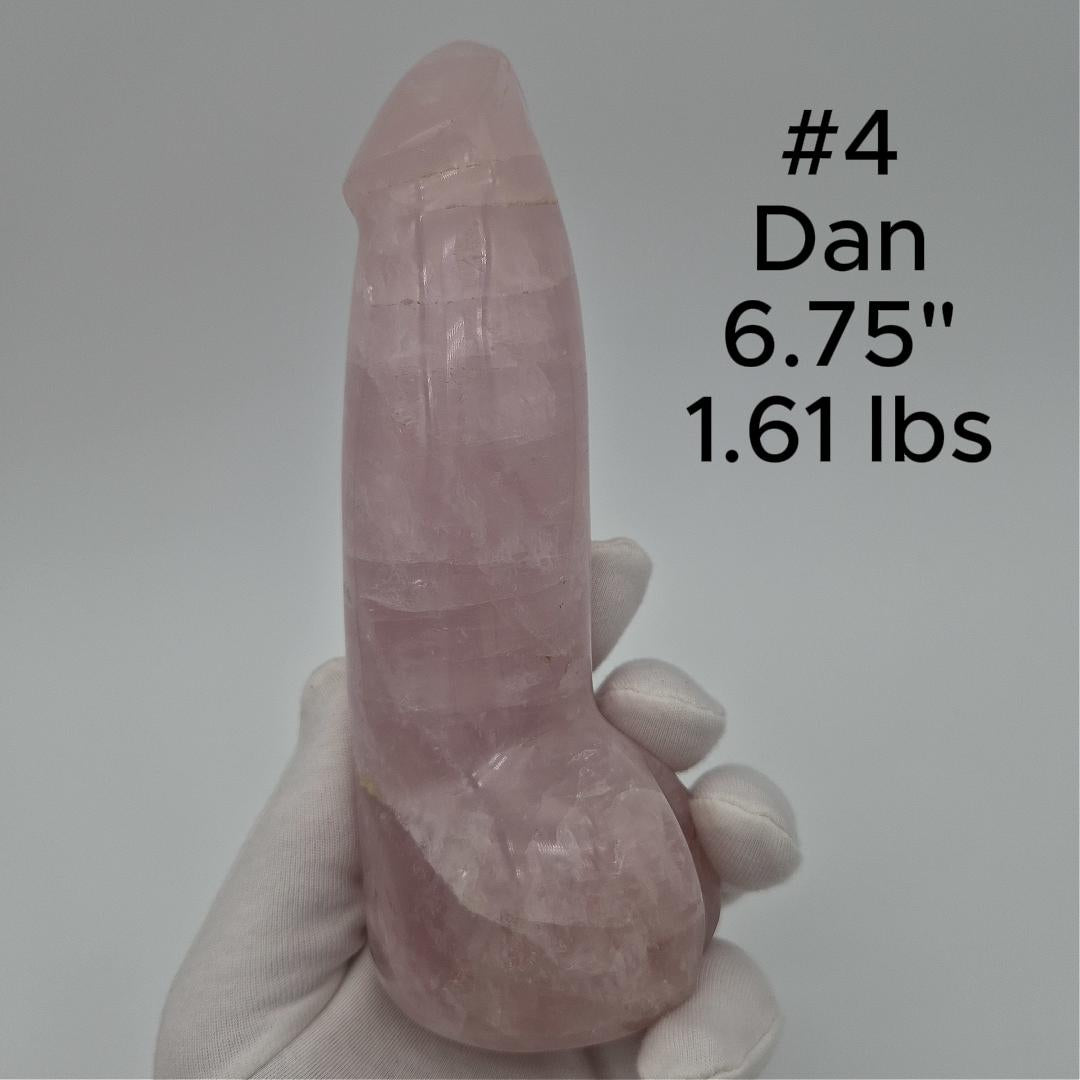 Rose Quartz Penis Sculpture - Unique Hand-Carved Crystal Art Optional LED Display Stand Crystal Hoarder