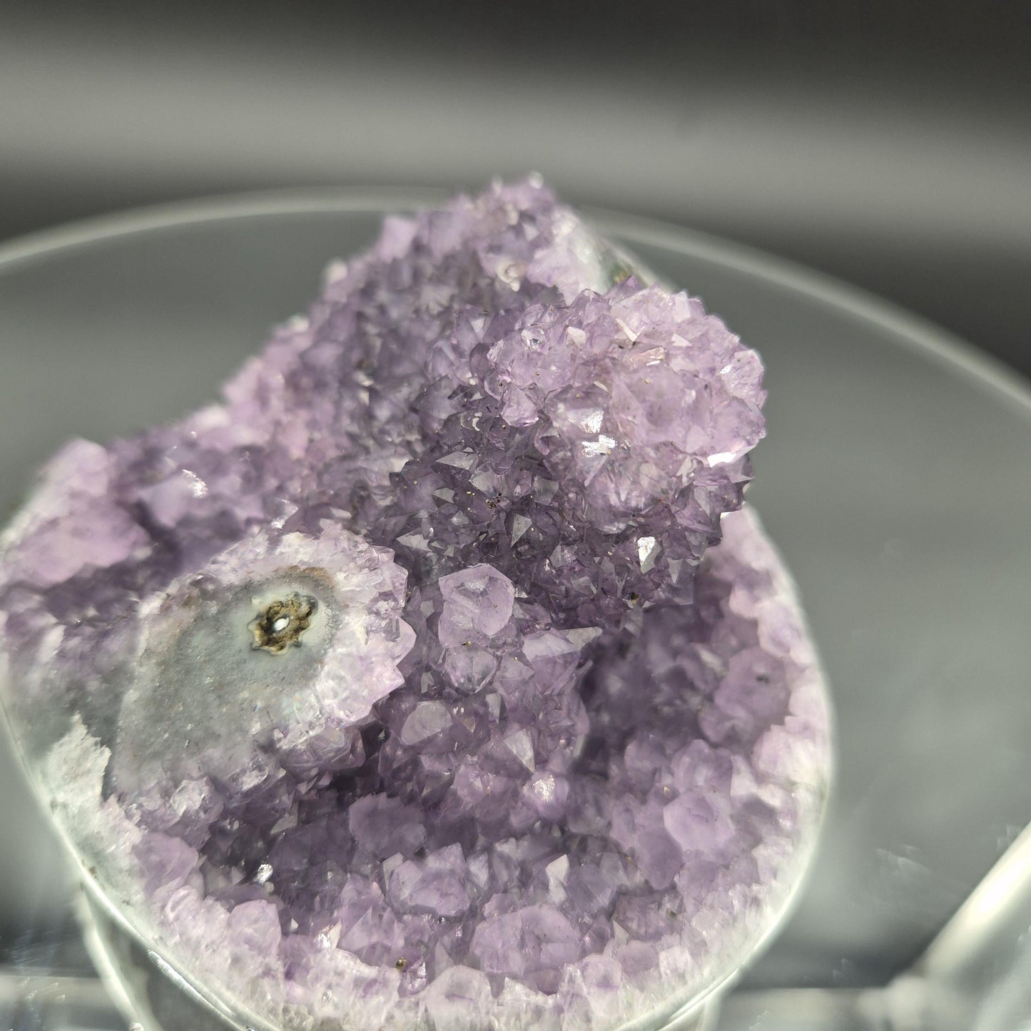 Mini Mountain Amethyst with Stalactite - Uruguay Crystal Specimen - 4 x 3.5in - 1.45 lbs - Natural Collector Display Crystal Hoarder