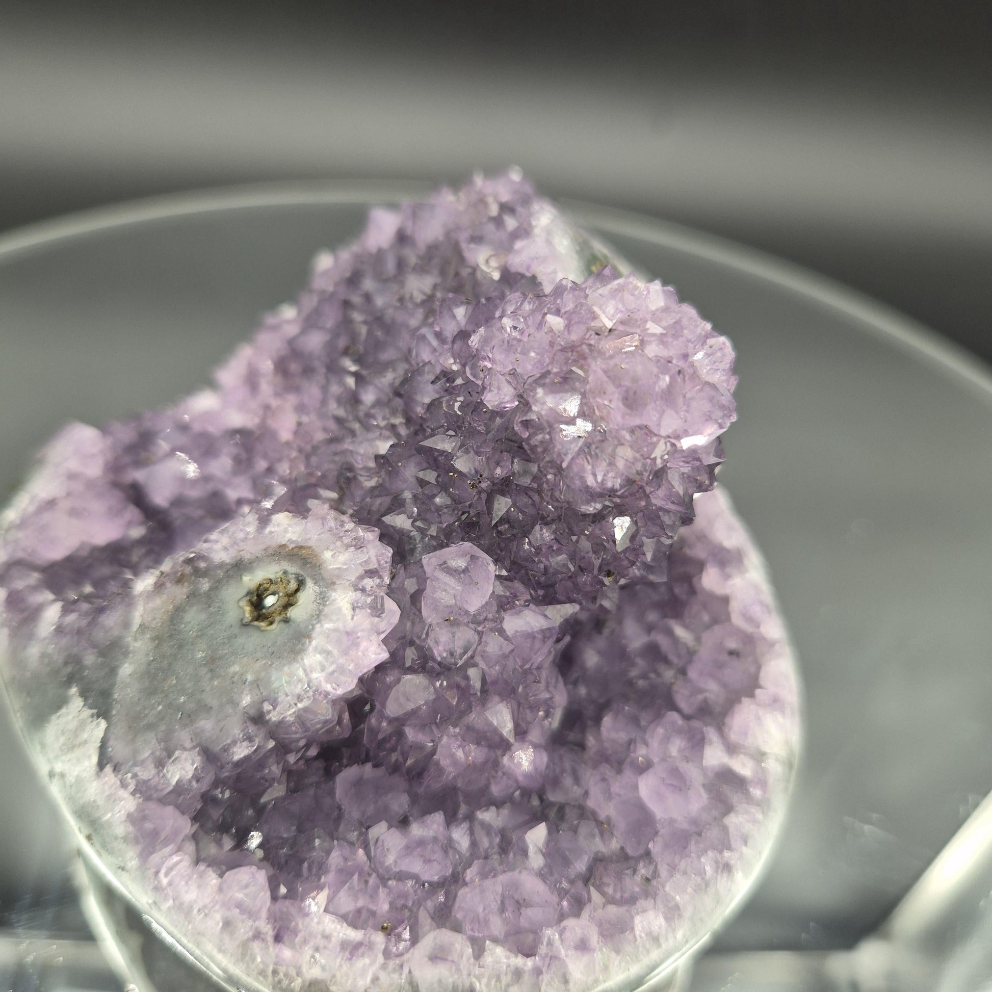Mini Mountain Amethyst with Stalactite - Uruguay Crystal Specimen - 4 x 3.5in - 1.45 lbs - Natural Collector Display Crystal Hoarder