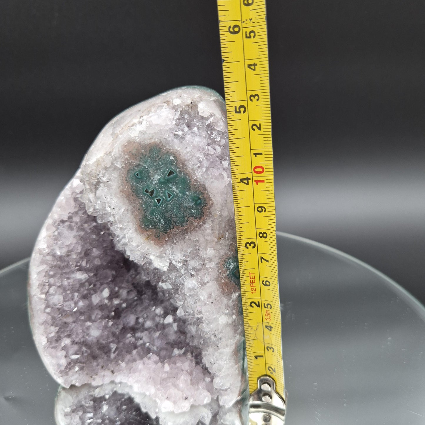 AAA+ Amethyst with Huge Green Jasper Stalactite – Uruguay – 3.05 lb Display Specimen Crystal Hoarder