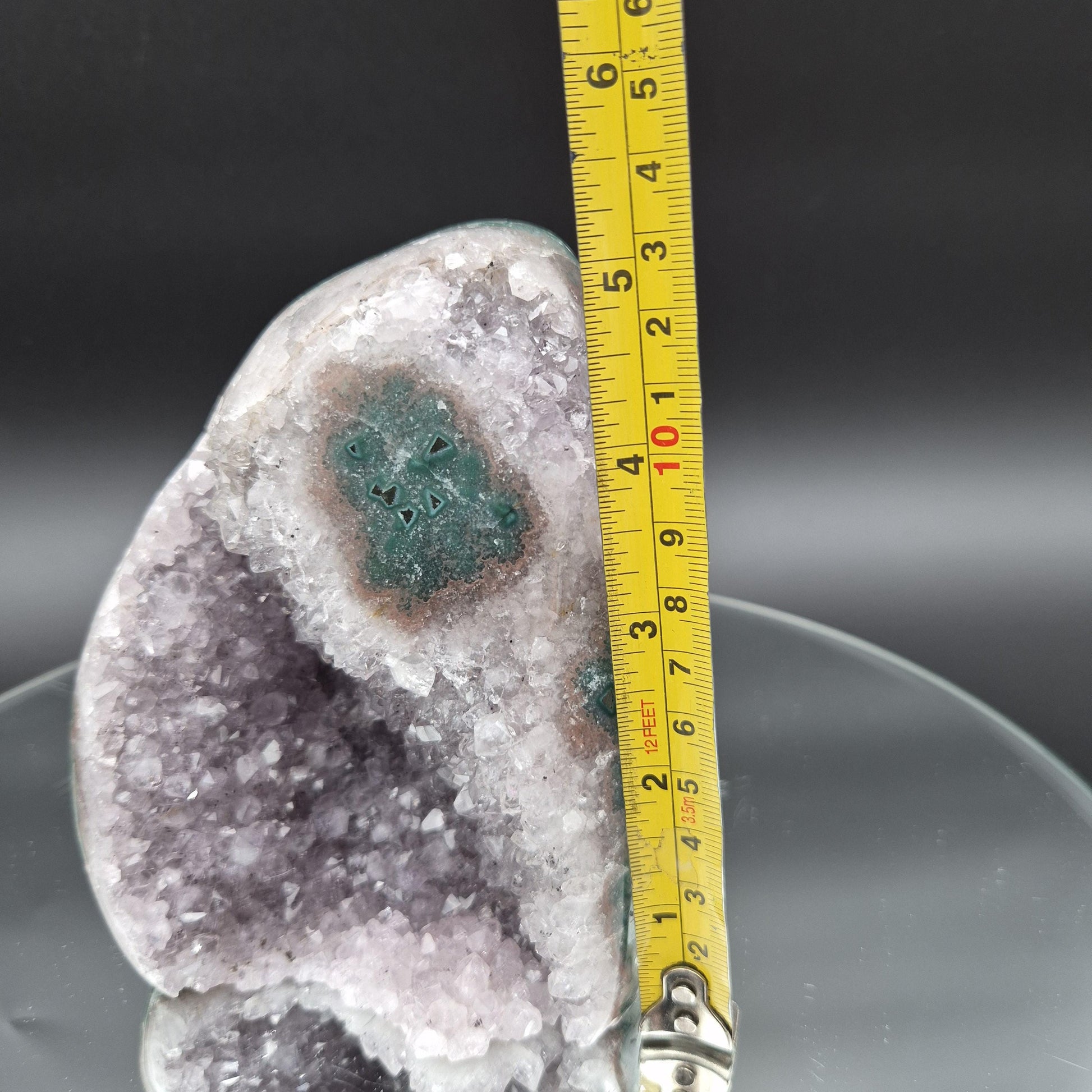 AAA+ Amethyst with Huge Green Jasper Stalactite – Uruguay – 3.05 lb Display Specimen Crystal Hoarder