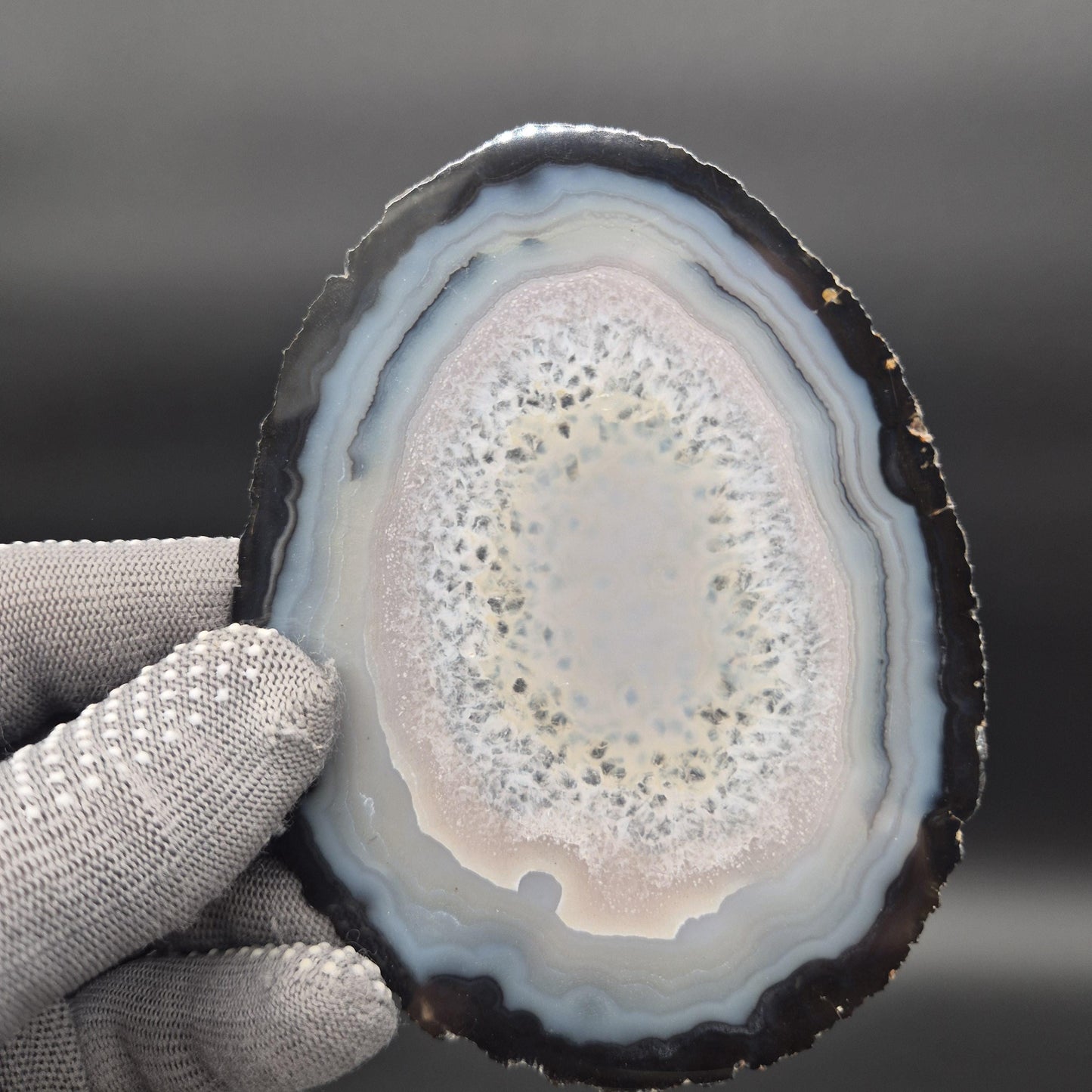 Natural Agate Slices - Set of 3 | 4in, 4.5in, 5in Translucent Quartz | 0.64 lbs | Polished Crystal Decor Crystal Hoarder
