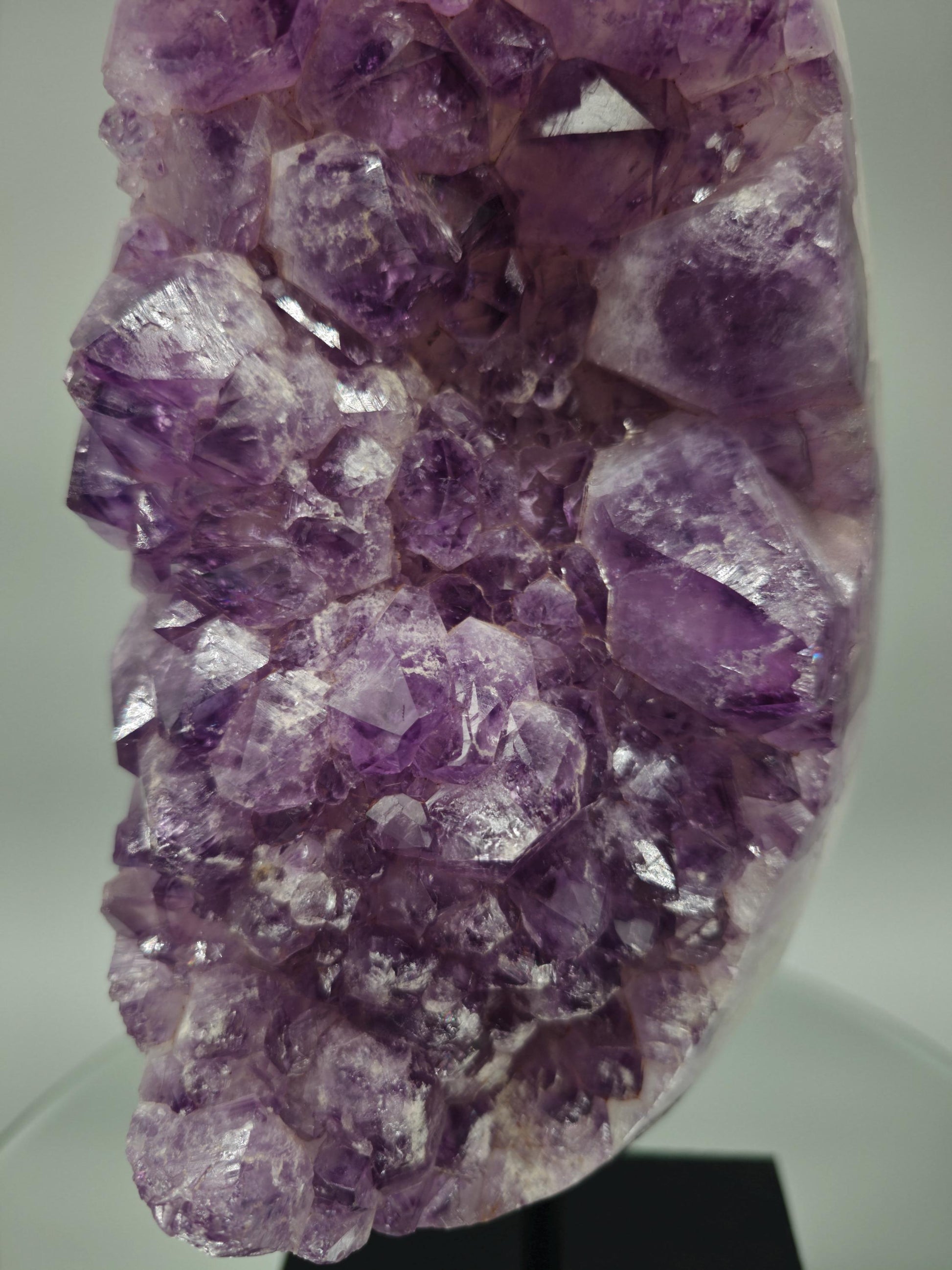 Large Polished Amethyst Cluster on Stand - Brazilian Amethyst Crystal Display - 10.5in Statement Piece - 6.41 lbs Crystal Hoarder