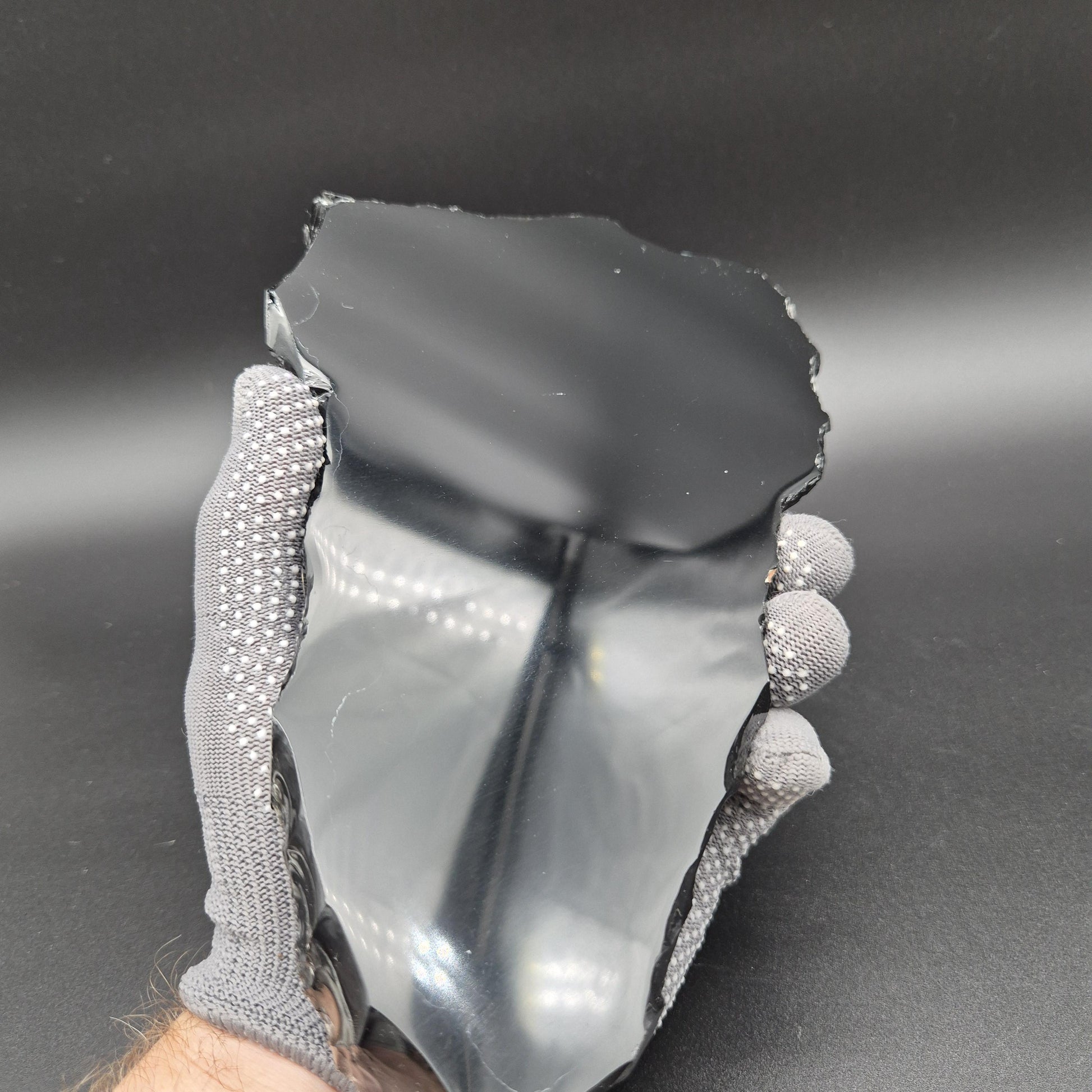 Black Obsidian Scrying Mirror 9x5 inch | Live Edge Polished Volcanic Glass Divination Mirror | 1.5 lbs Crystal Hoarder