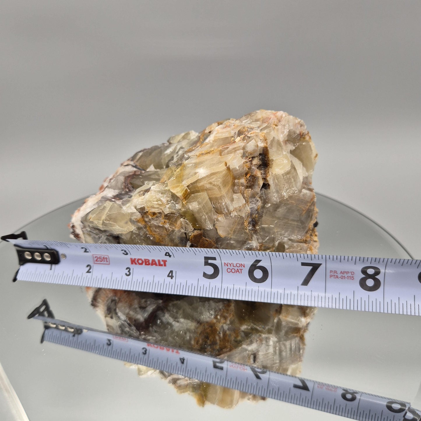 AAA+ Tri-Color Rainbow Banded Calcite Cluster - 7in, 3.6 lbs - Chihuahua Mexico Calcite, Natural Mineral Display Specimen Crystal Hoarder