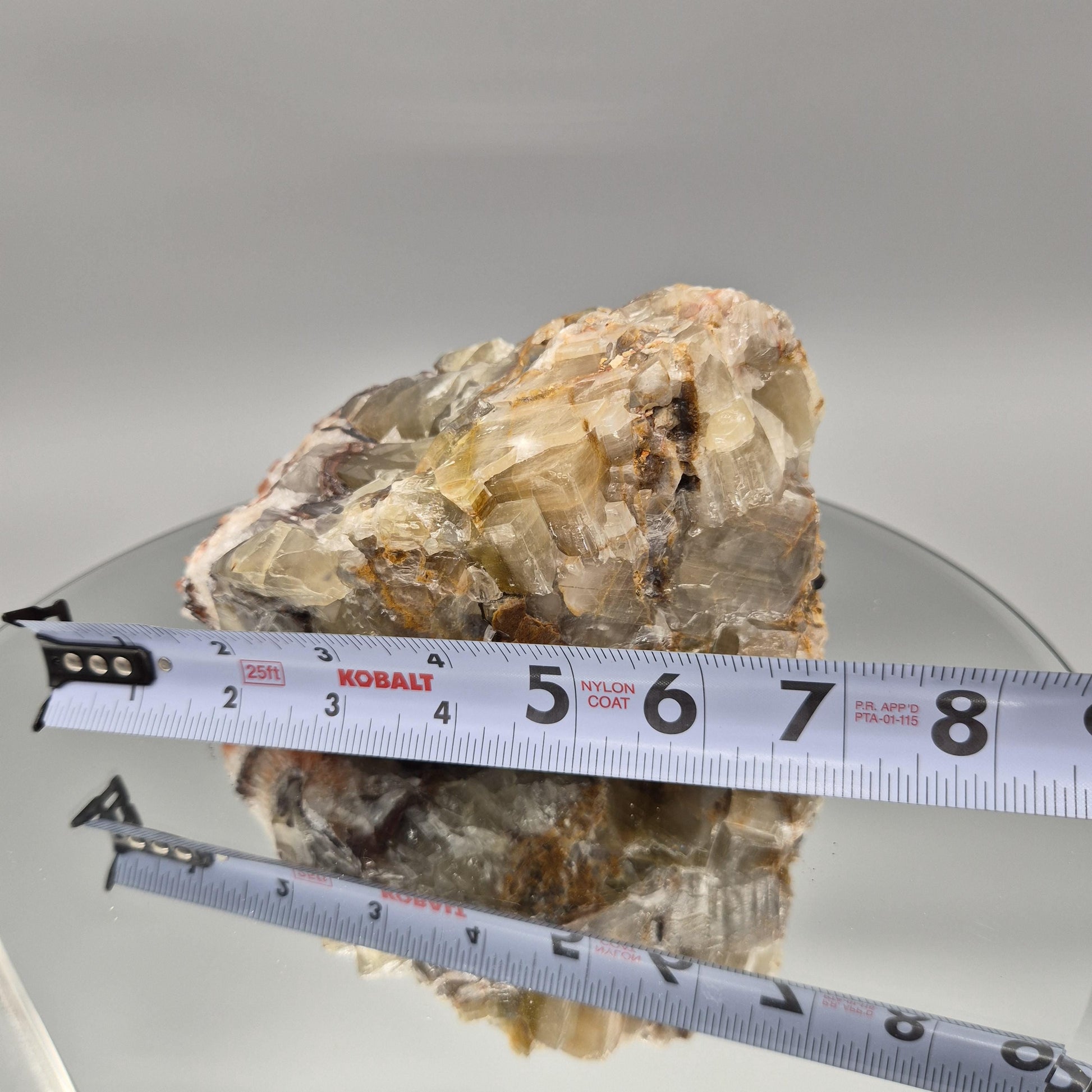 AAA+ Tri-Color Rainbow Banded Calcite Cluster - 7in, 3.6 lbs - Chihuahua Mexico Calcite, Natural Mineral Display Specimen Crystal Hoarder