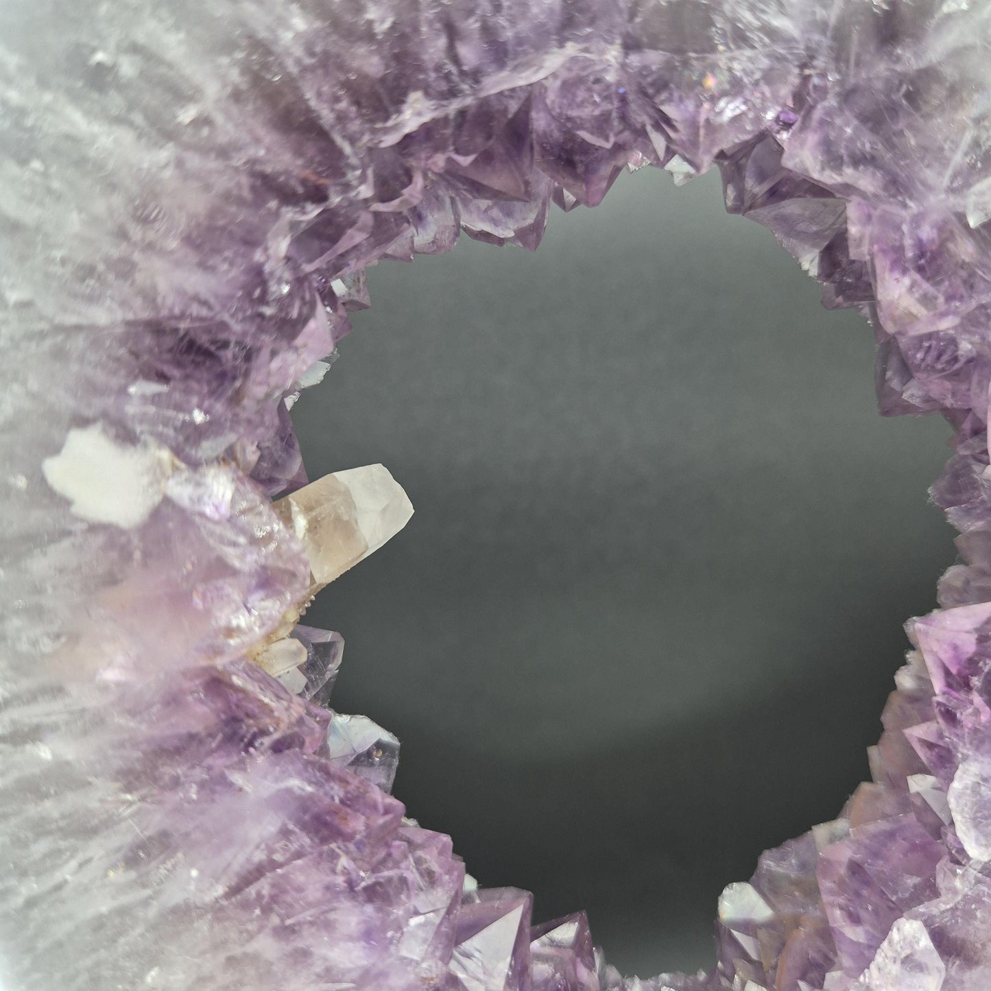 Super Rare Amethyst Portal with UV Calcite Sugar Hematite Blue Agate Brazil 5.13 lbs 10.5x7.5x1.5 Collector Crystal Crystal Hoarder