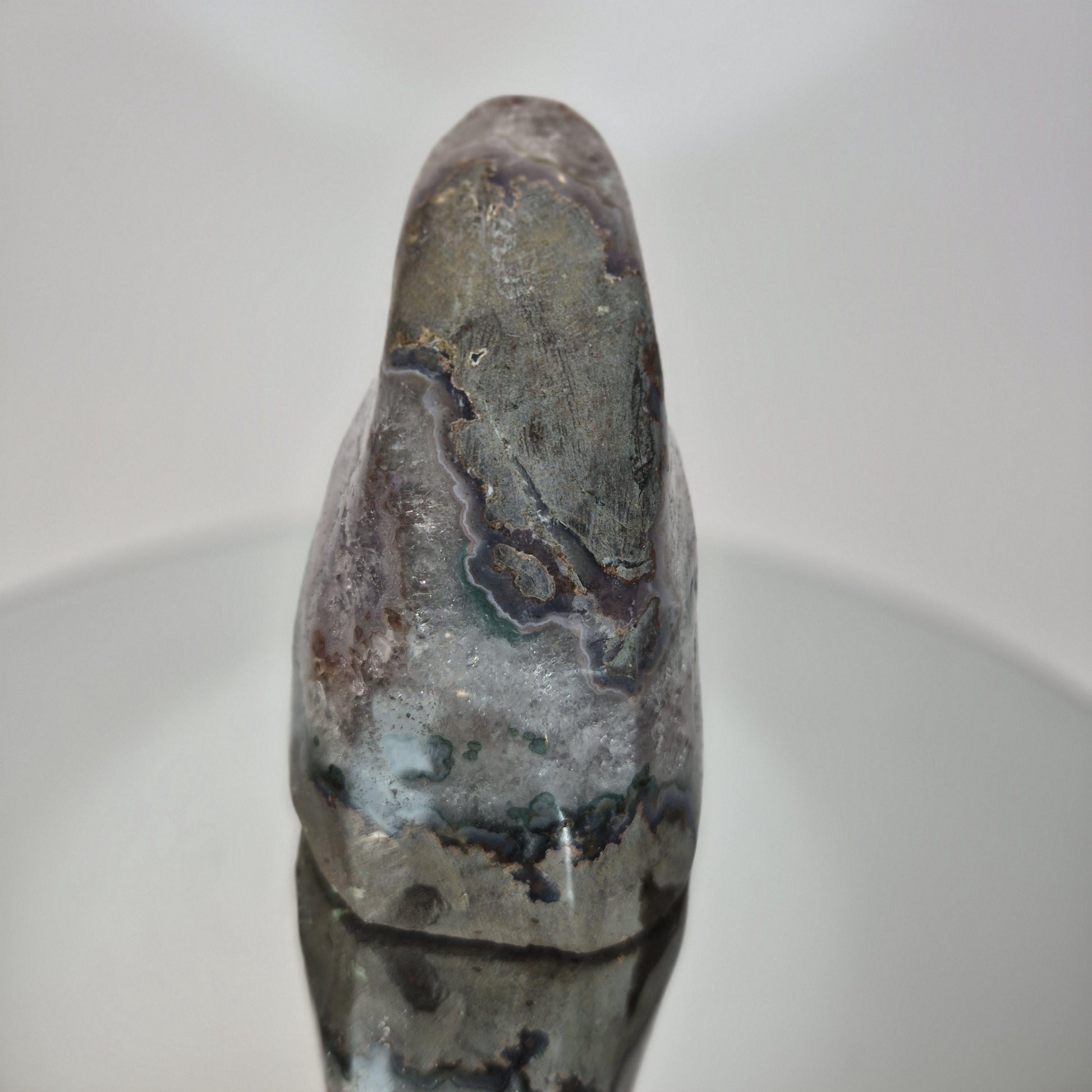 AAA+ Uruguay Amethyst Cut Base with Stalactite Eye (Amethyst Flower) - Backlit Both Sides & Bottom, Collector Display Specimen Crystal Hoarder