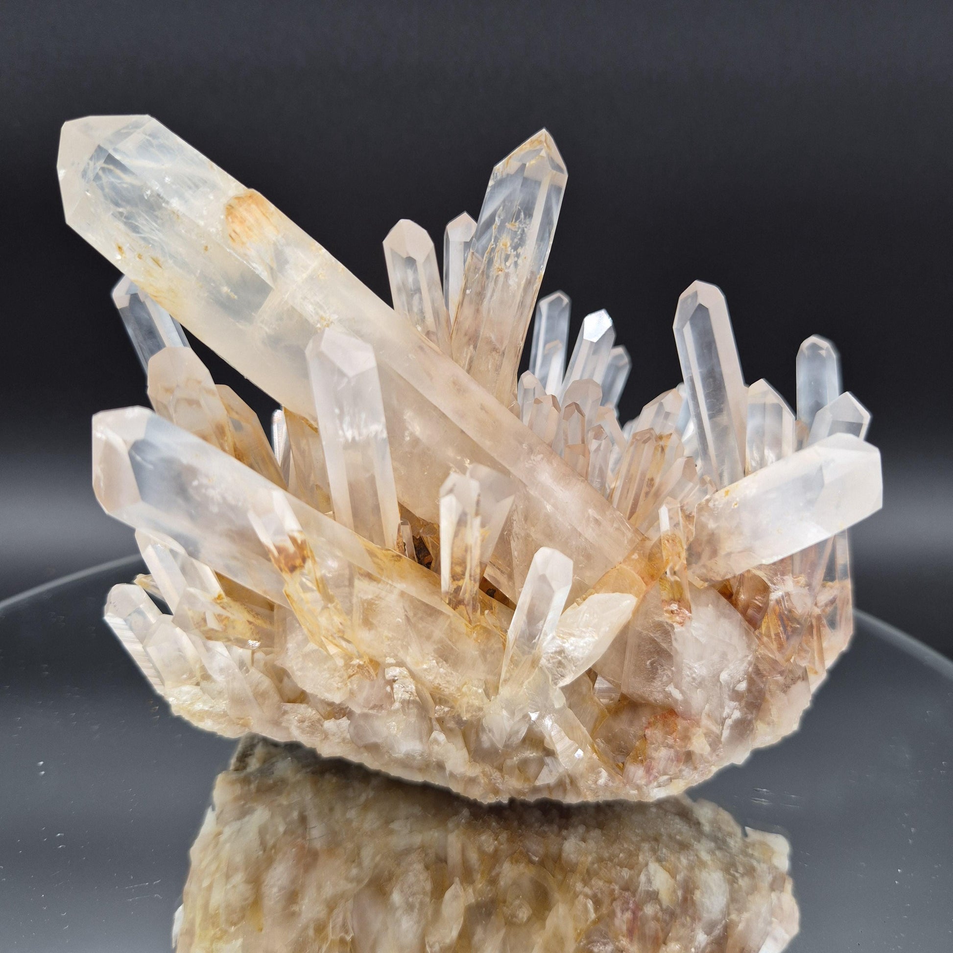 Museum Quality Golden Healer Blue Smoke Starburst Dow Lemurian Quartz Cluster 7x5.5x5 3.64 lbs Colombia Crystal Hoarder