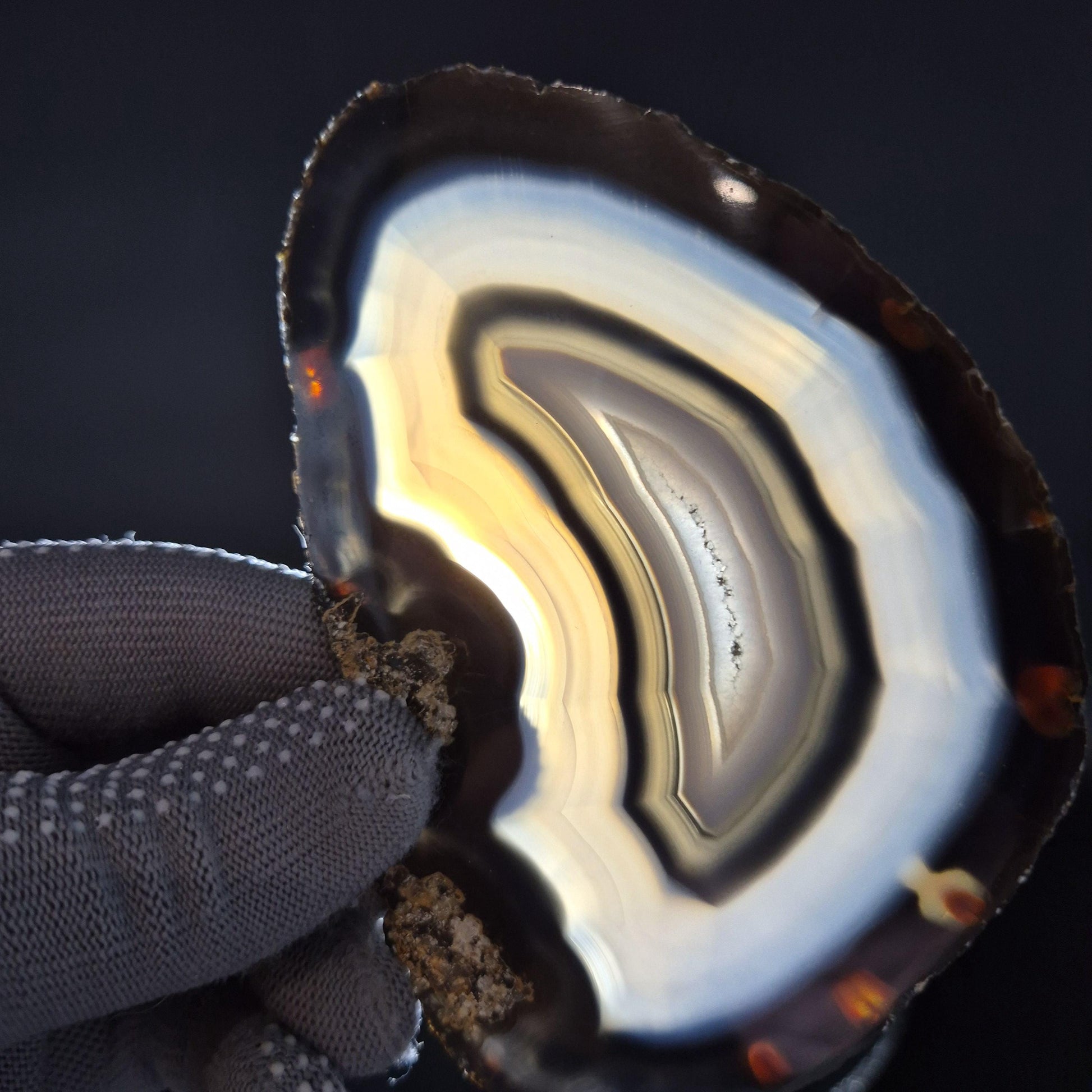 AAA Translucent Agate Slices with Druzy - Set of 3 | 5in x 3in Natural Crystal Decor | 0.73 lbs Crystal Hoarder