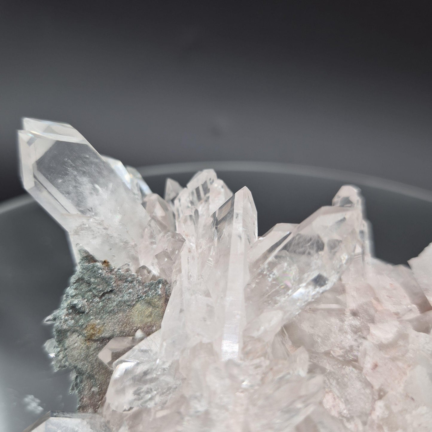 Super Rare AAA+ Pink Lemurian Quartz Cluster with Clear Faden Points, Chlorite & Fuchsite | Colombia | 0.74 lbs Crystal Hoarder