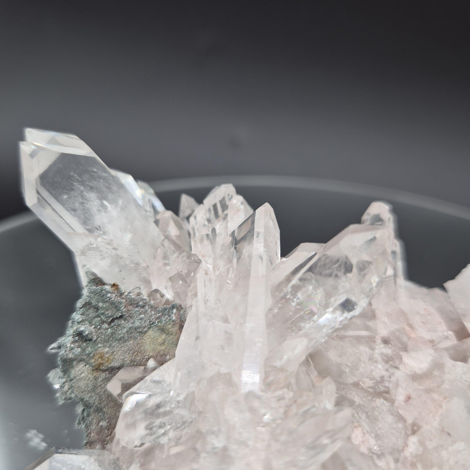 Super Rare AAA+ Pink Lemurian Quartz Cluster with Clear Faden Points, Chlorite & Fuchsite | Colombia | 0.74 lbs Crystal Hoarder