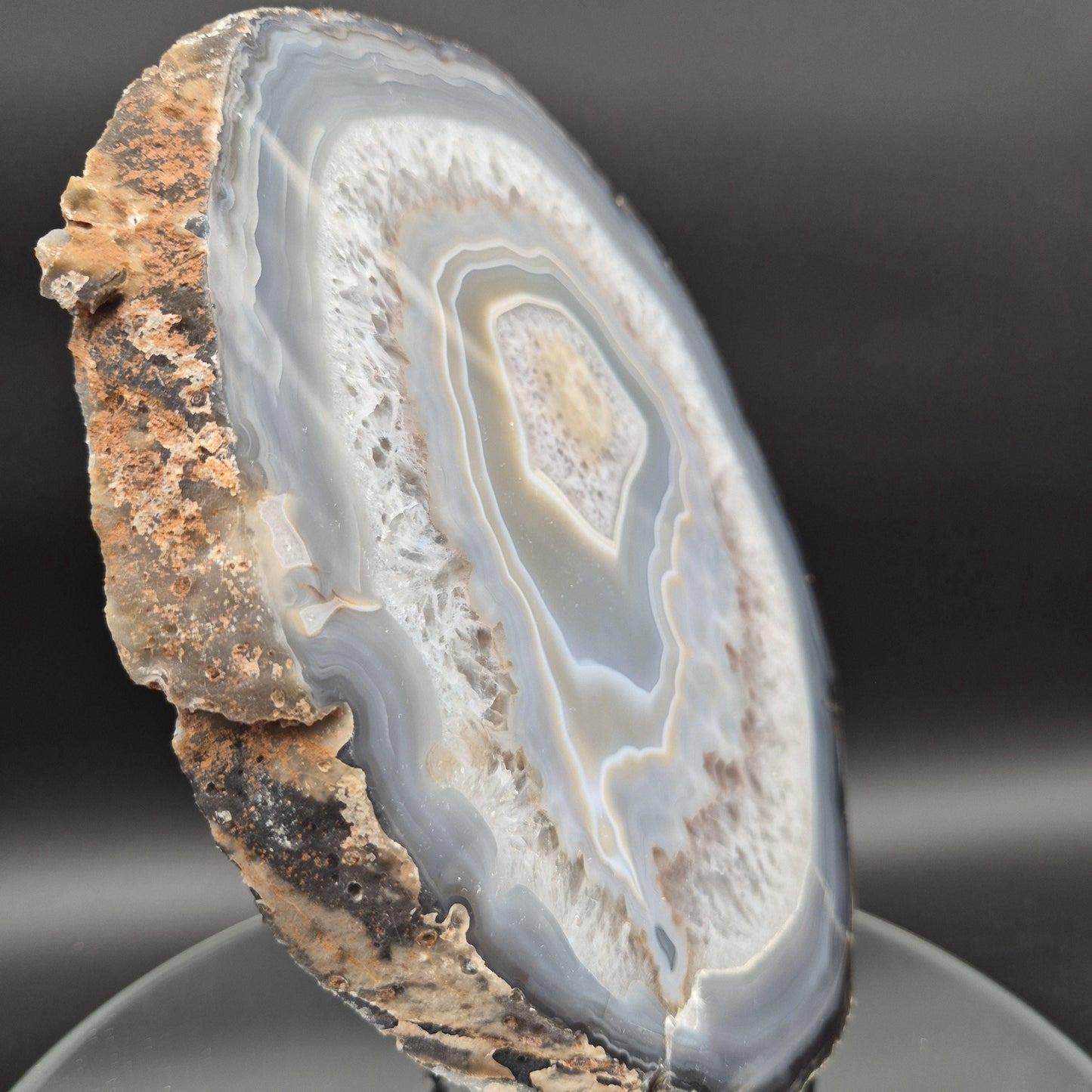 AAA+ Blue Banded Agate Slab Brazil 10.5x8.5x1 5.85 lbs Crystal Hoarder