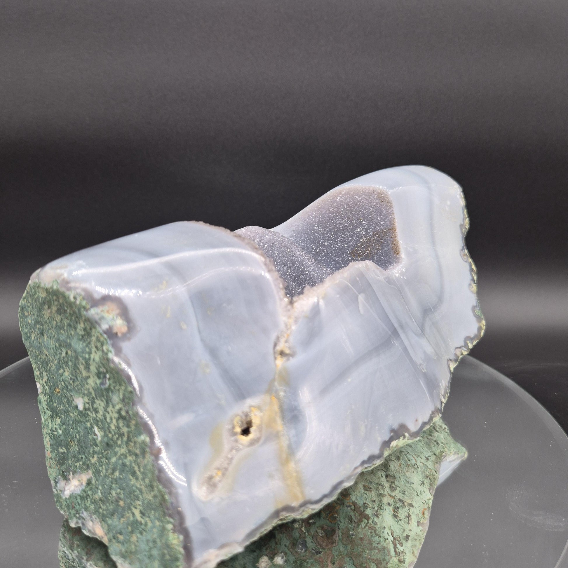 Rare Druzy Amethyst and Quartz with Blue Banded Agate 9.5x6x4.5 9.94 lbs Crystal Hoarder